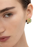 Ottoman Hands Marigold earrings with turquoise and red agate beads, imported from the UK