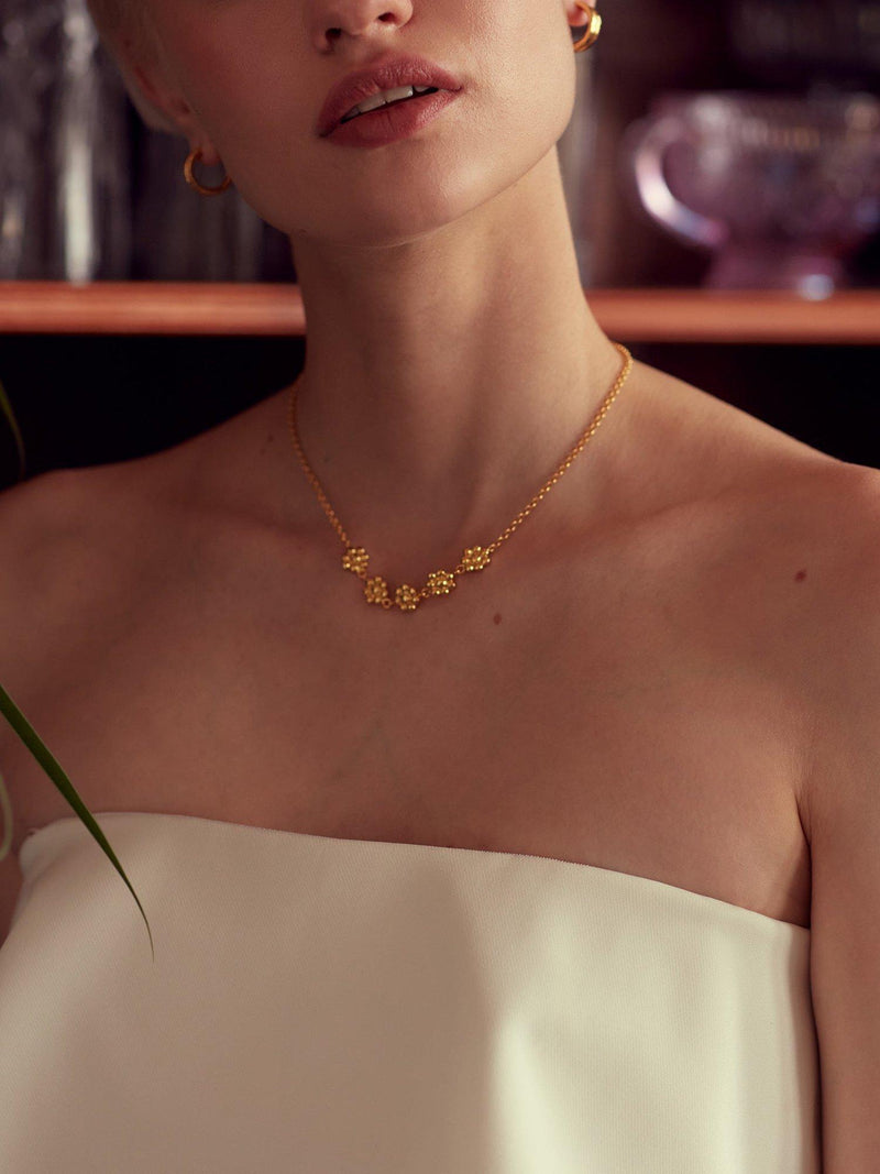 Ottoman Hands gold hoop earrings 21ct plated brass, UK version