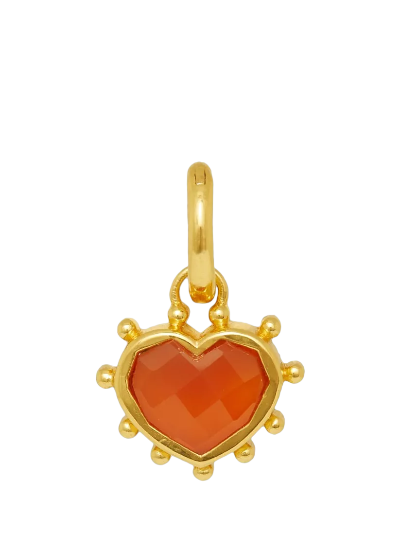Ottoman Hands red onyx heart charm 1.5cm, UK version