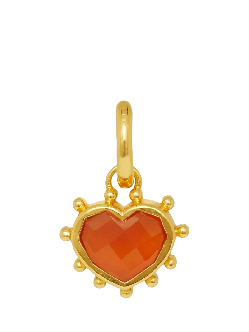 Ottoman Hands red onyx heart charm 1.5cm, UK version