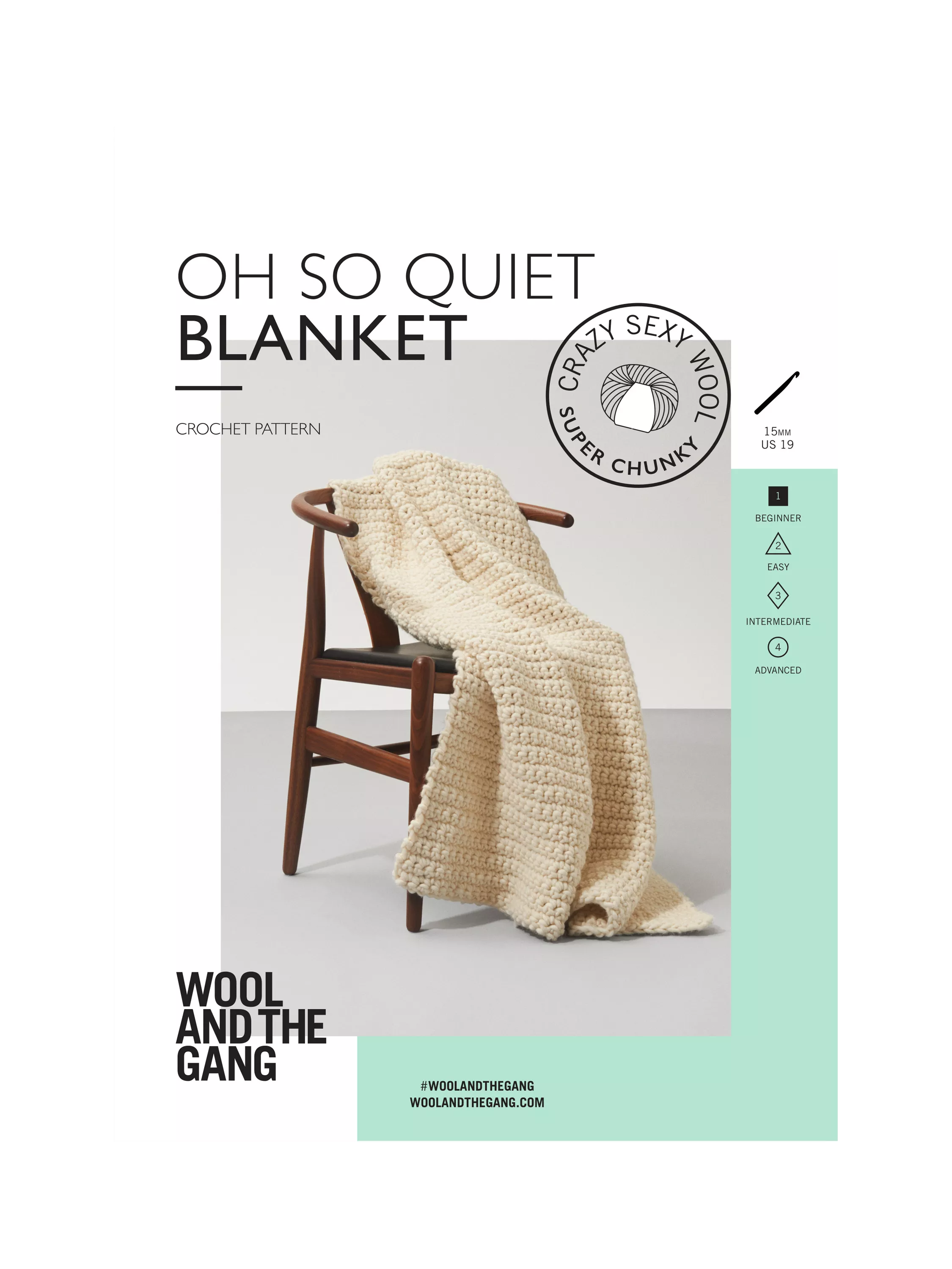 Wool And Gang crochet pattern Oh So Quiet Blanket, UK version