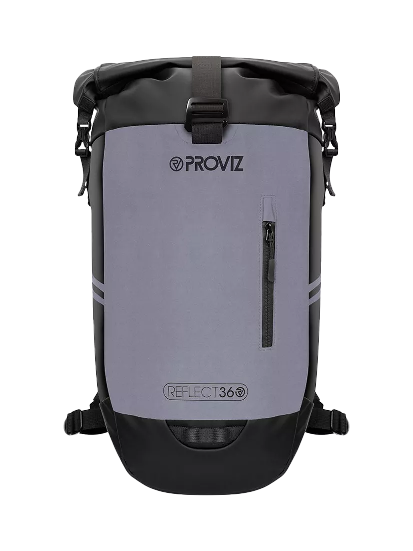 Proviz reflective rolltop backpack silver 30L - British product