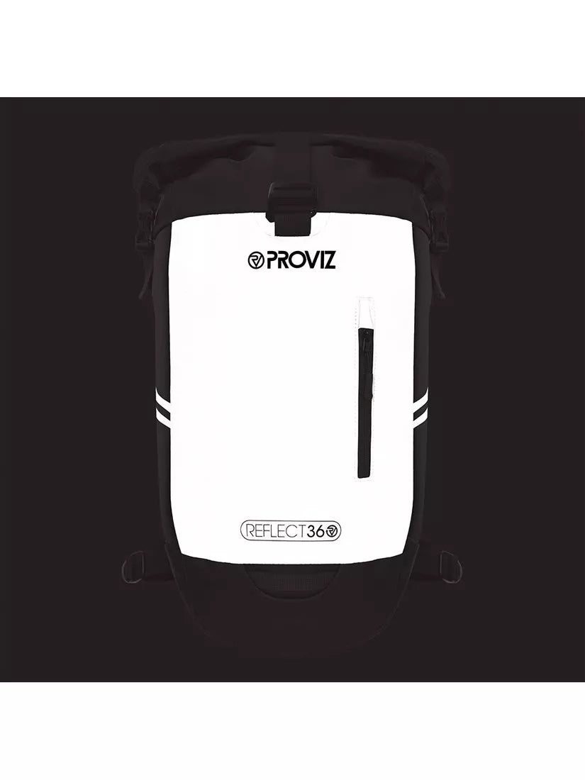 Proviz reflective rolltop backpack silver 30L - British product