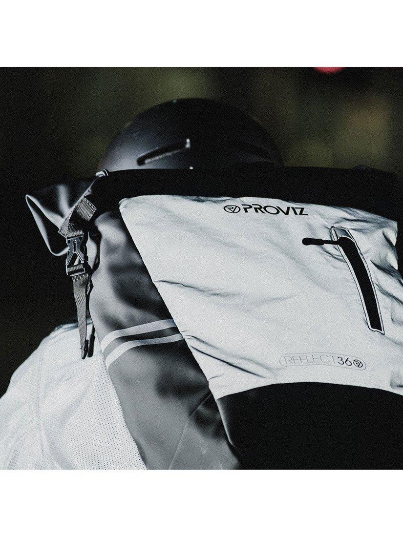 Proviz reflective rolltop backpack silver 30L - British product