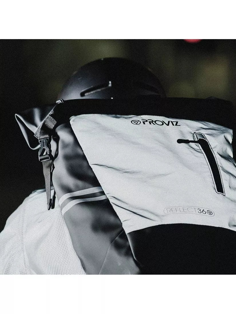 Proviz reflective rolltop backpack silver 30L - British product