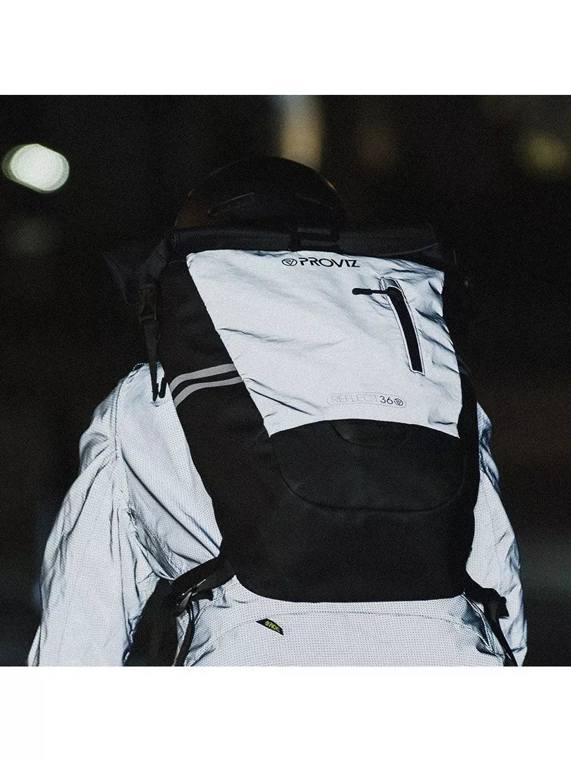 Proviz reflective rolltop backpack silver 30L - British product