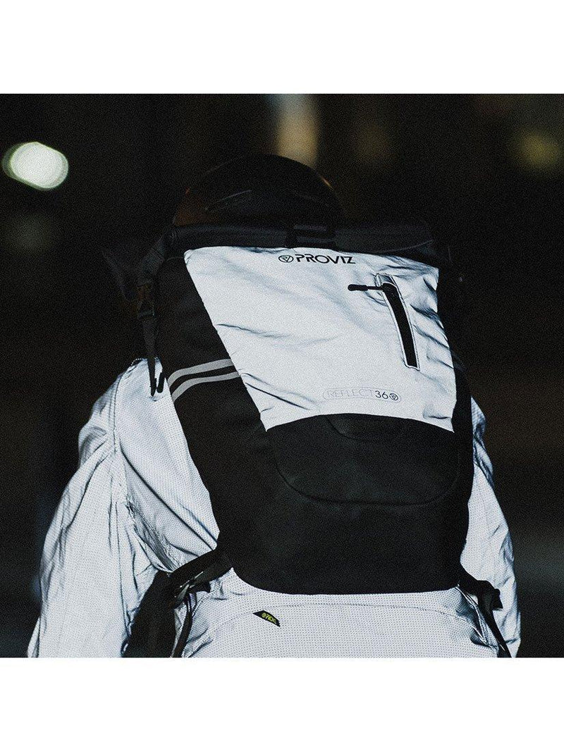 Proviz reflective rolltop backpack silver 30L - British product