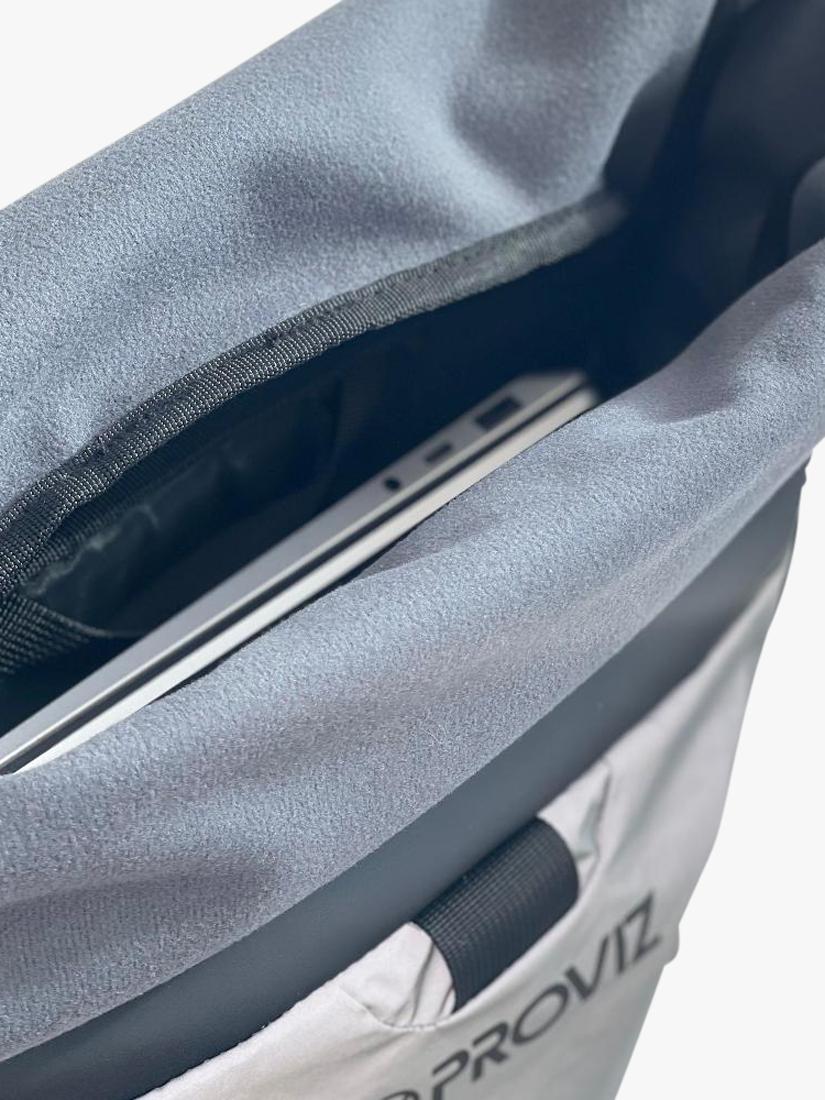 Proviz reflective rolltop backpack silver 30L - British product