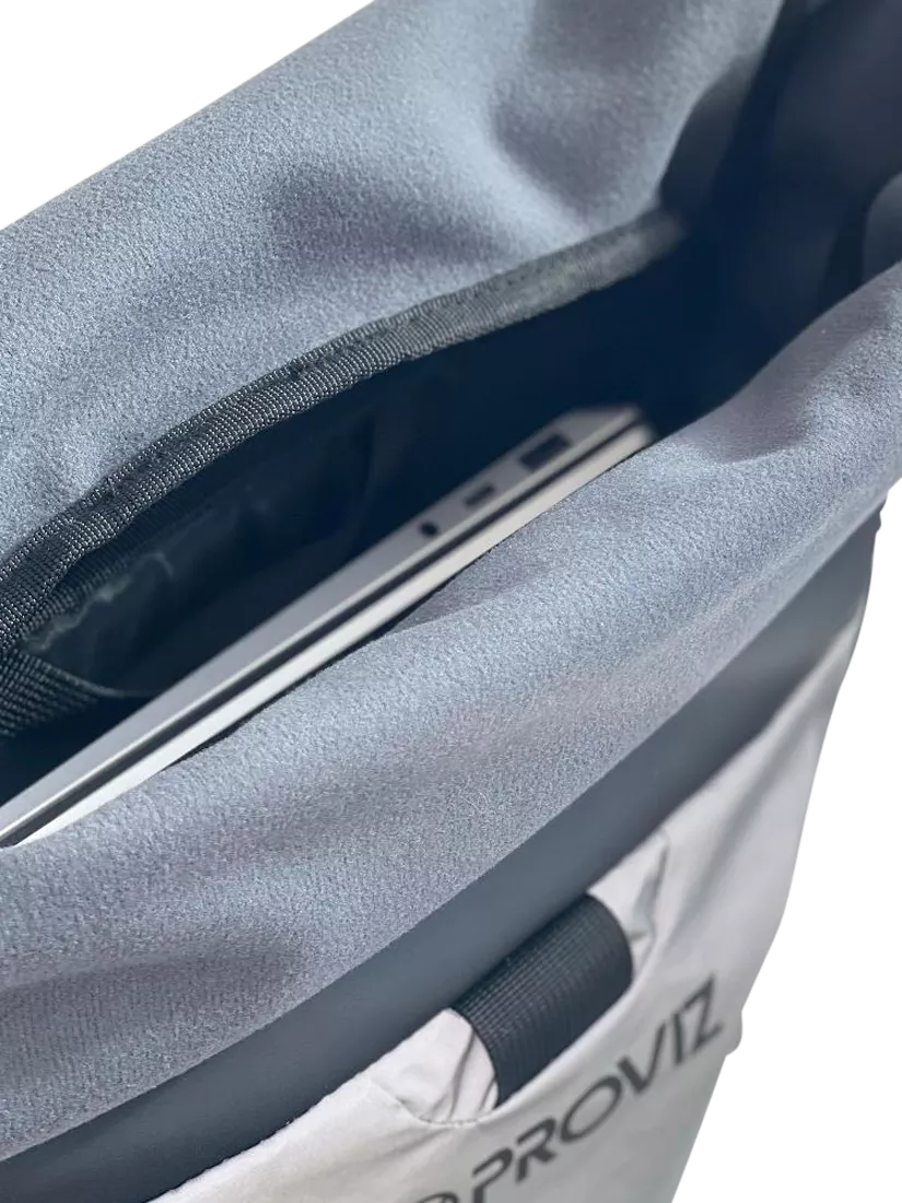 Proviz reflective rolltop backpack silver 30L - British product