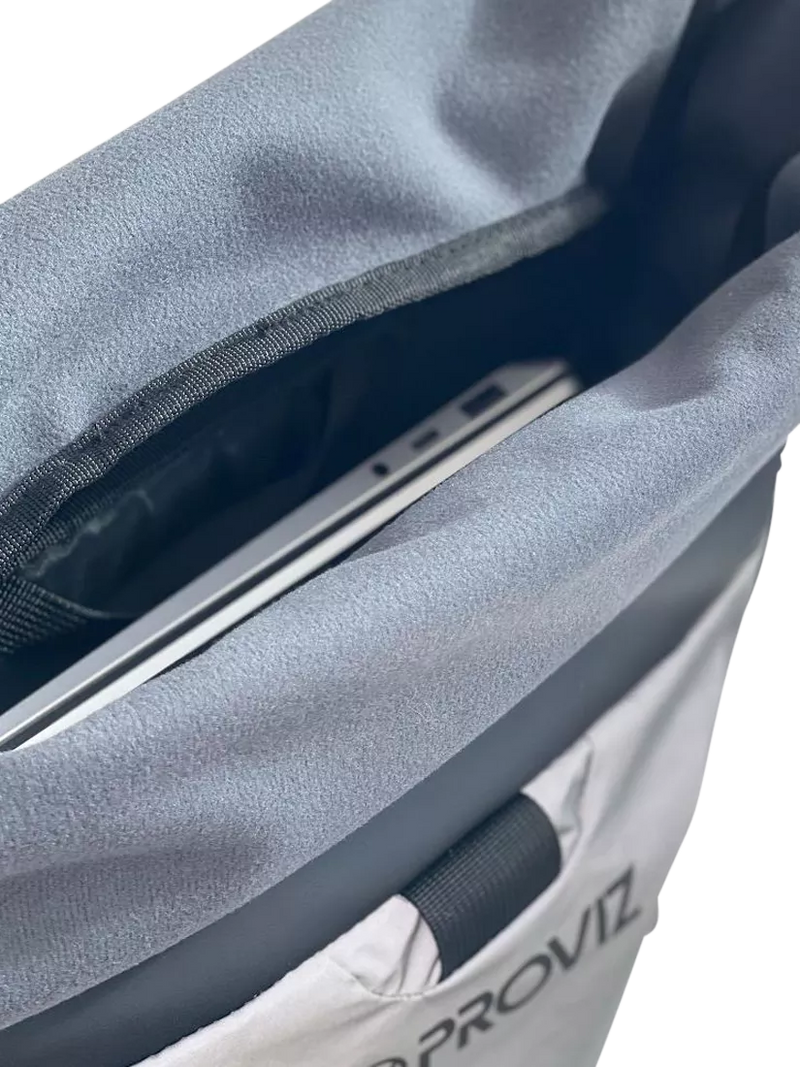 Proviz reflective rolltop backpack silver 30L - British product