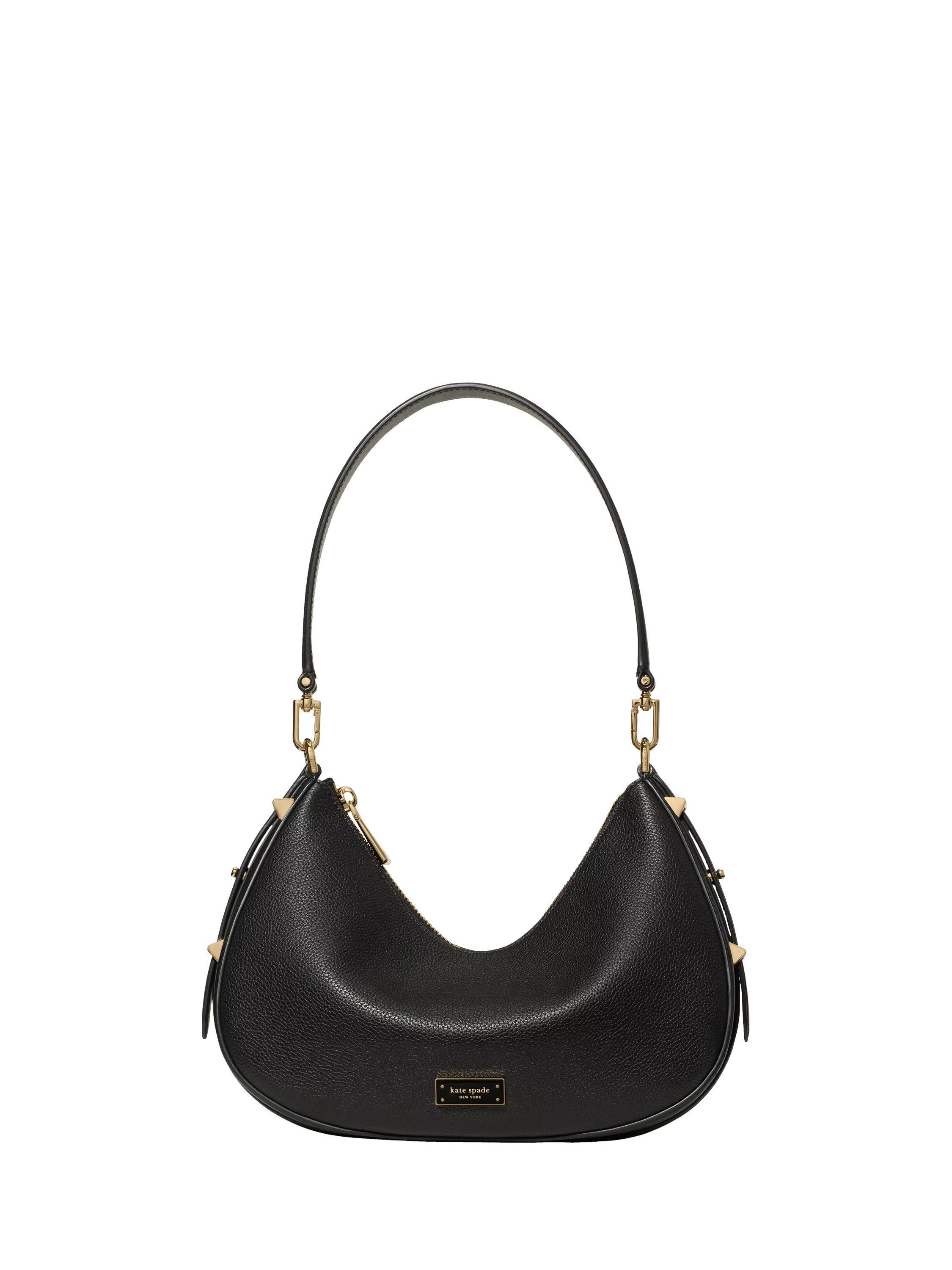 kate spade new york Liv leather slouchy shoulder bag black, UK version