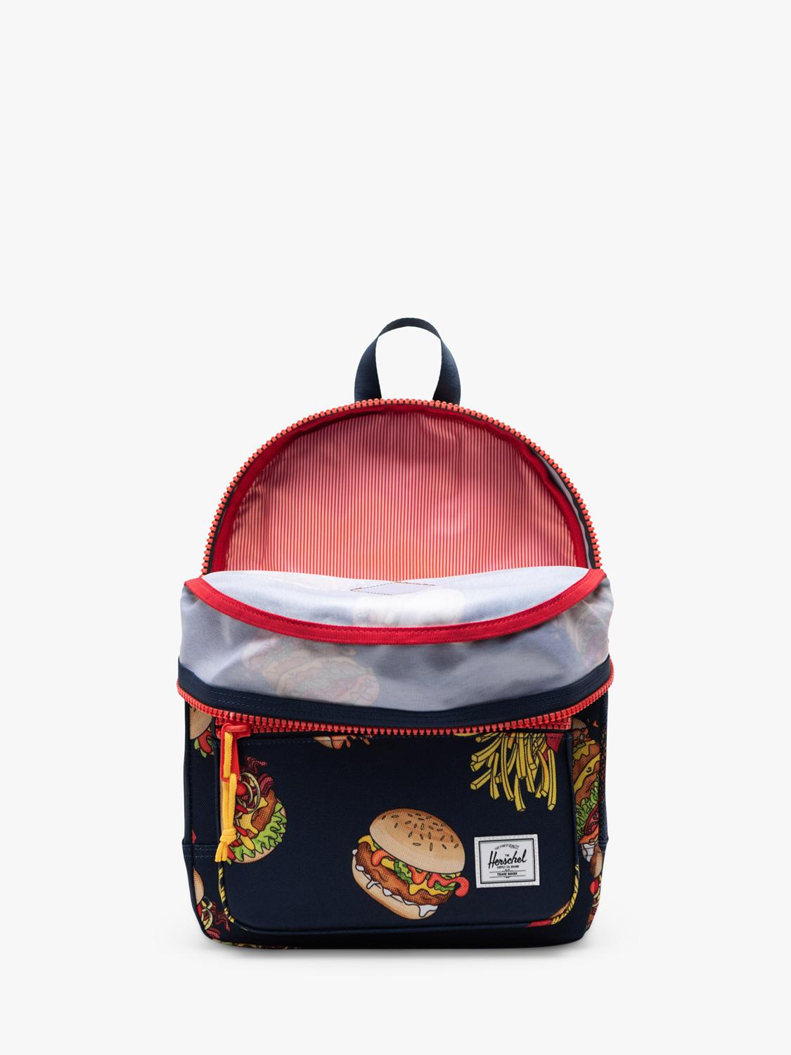 Herschel Supply Co. kids Heritage backpack burgers and fries, imported from the UK