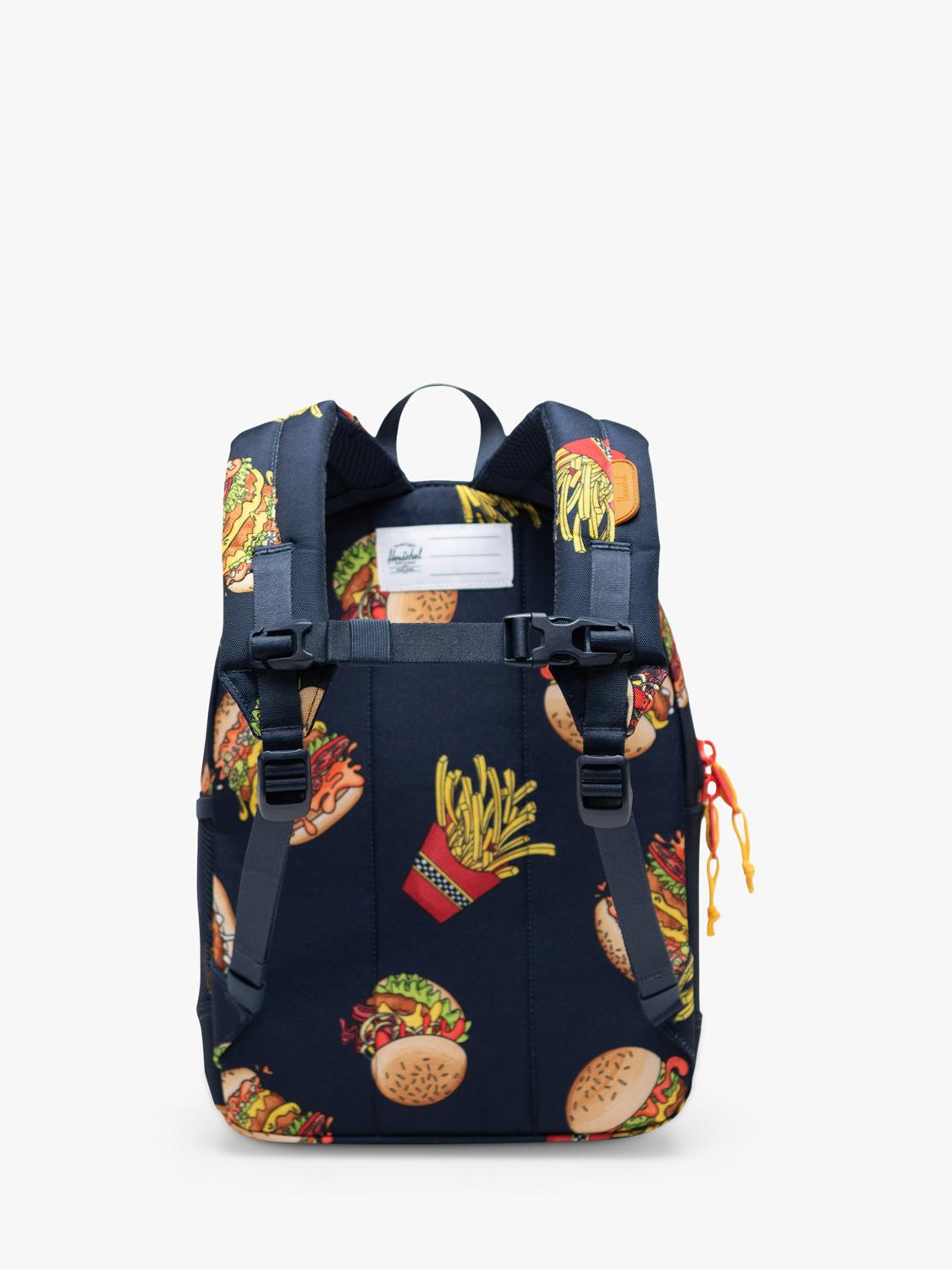 Herschel Supply Co. kids Heritage backpack burgers and fries, imported from the UK