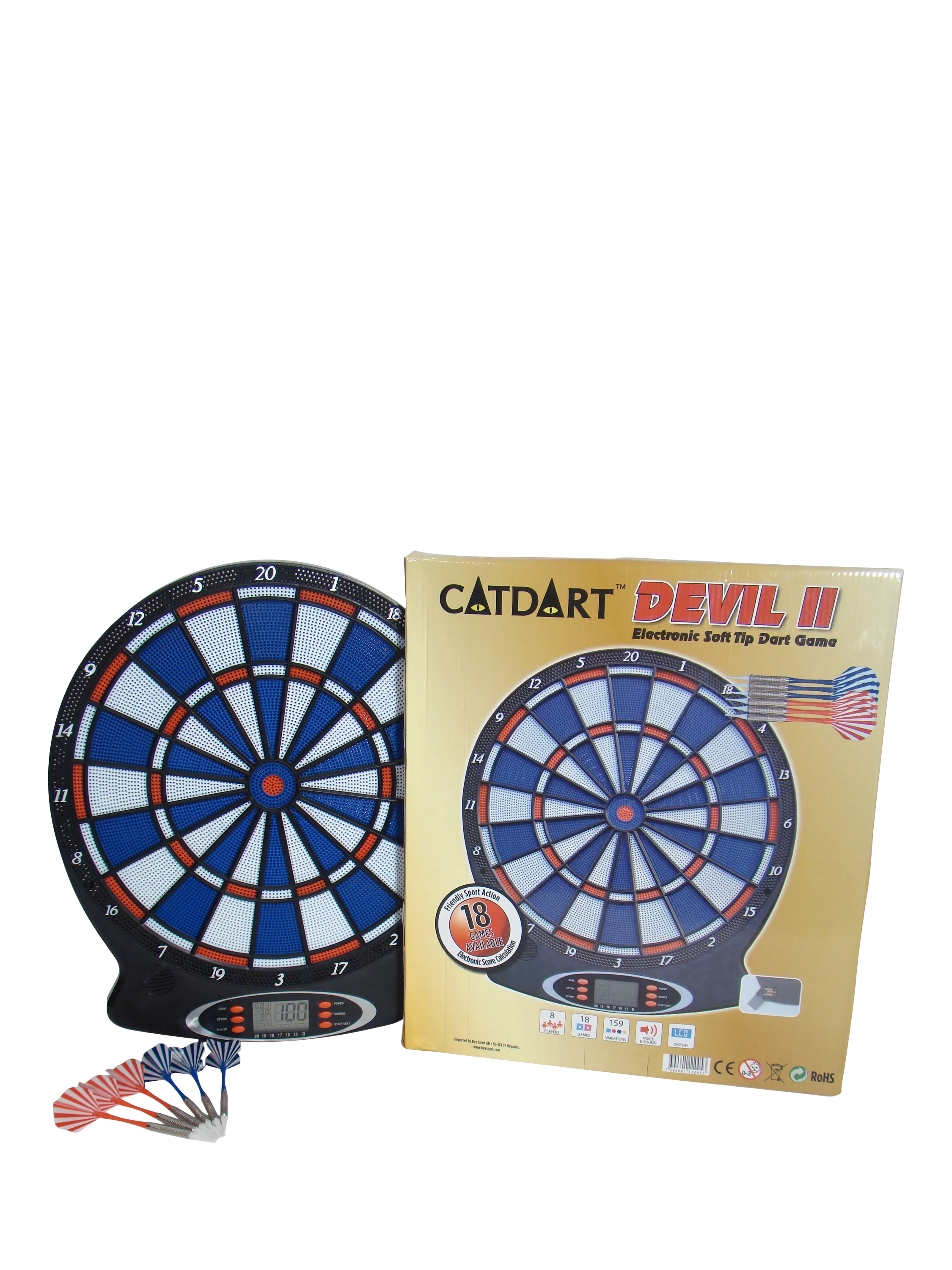 Gamesson electronic dartboard with LCD display and 6 darts (British brand)