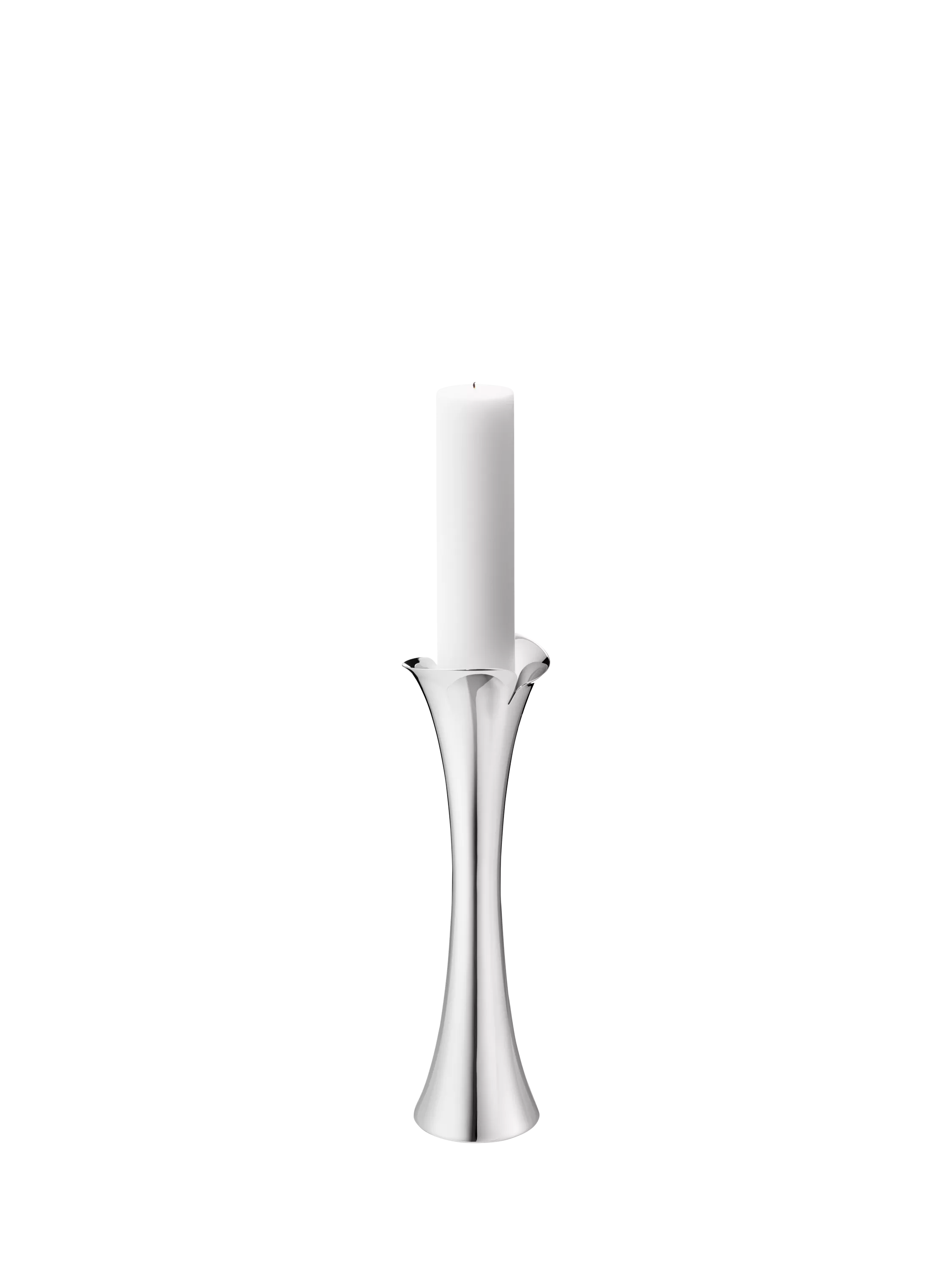 Georg Jensen Bloom stainless steel floor candle holder H40cm, UK version