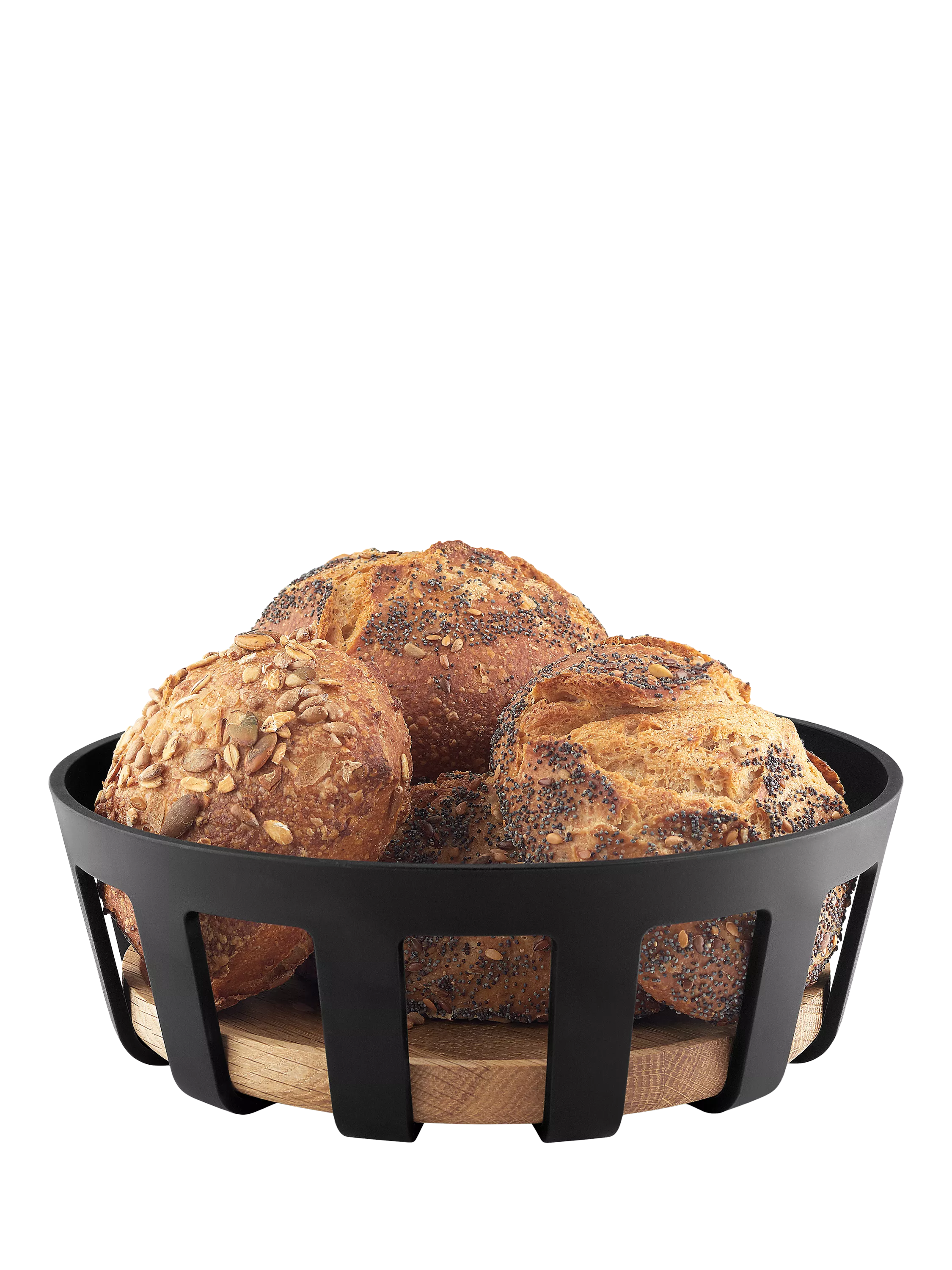 Eva Solo bread basket black/natural with bamboo base (British brand)