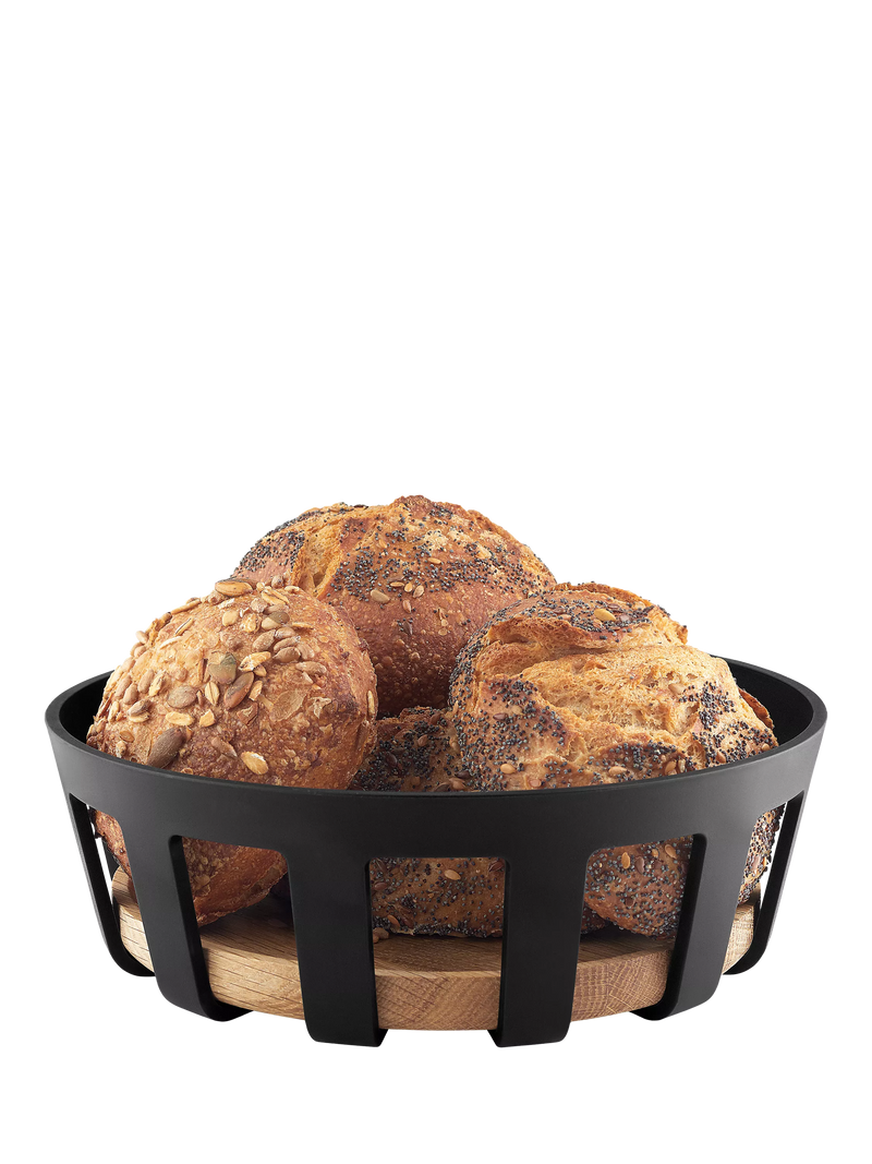 Eva Solo bread basket black/natural with bamboo base (British brand)