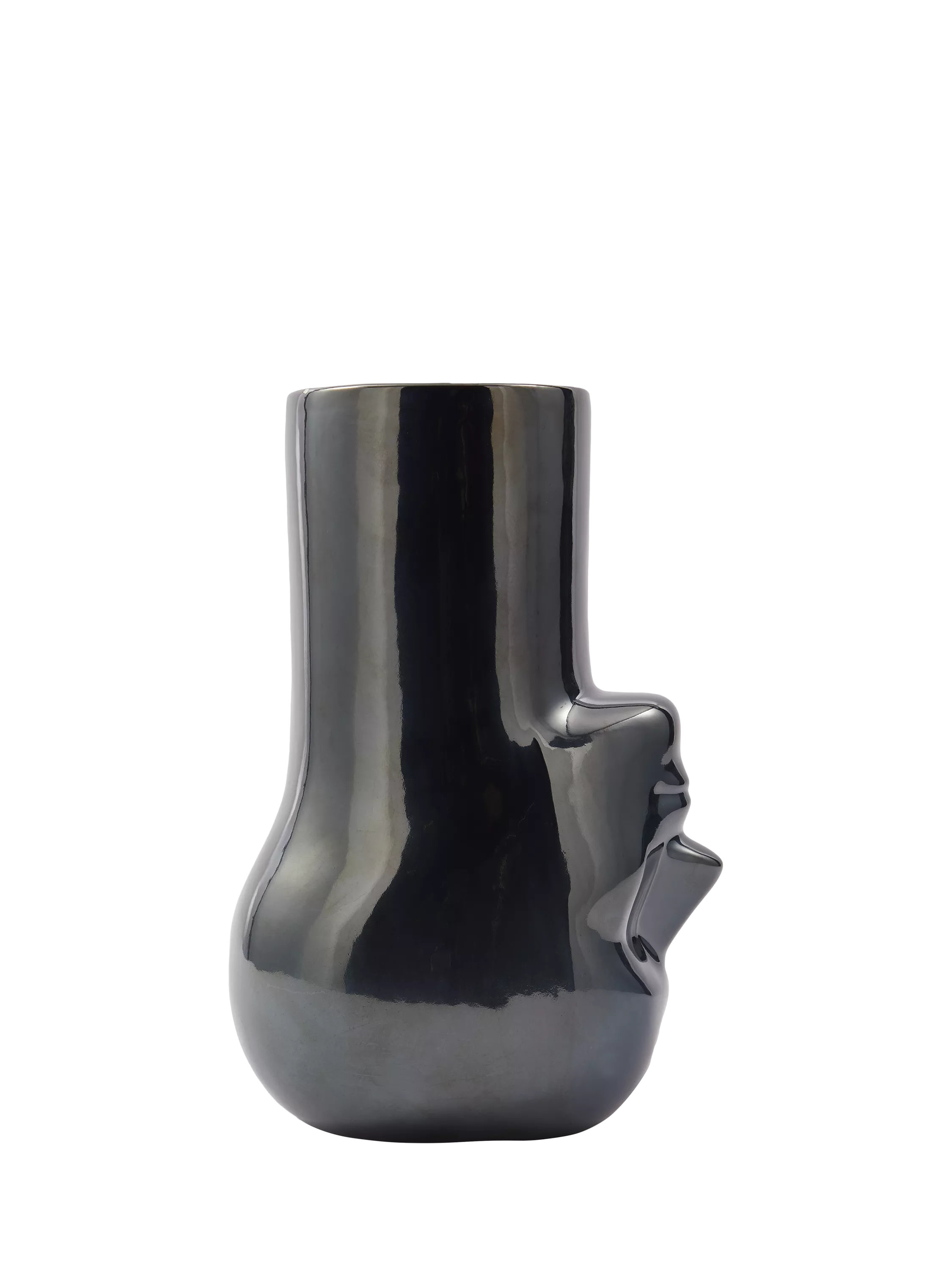 pols potten vase upside down head long neck metallic H32.5cm - British product