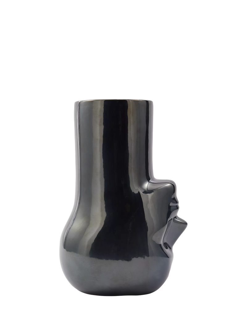 pols potten vase upside down head long neck metallic H32.5cm - British product