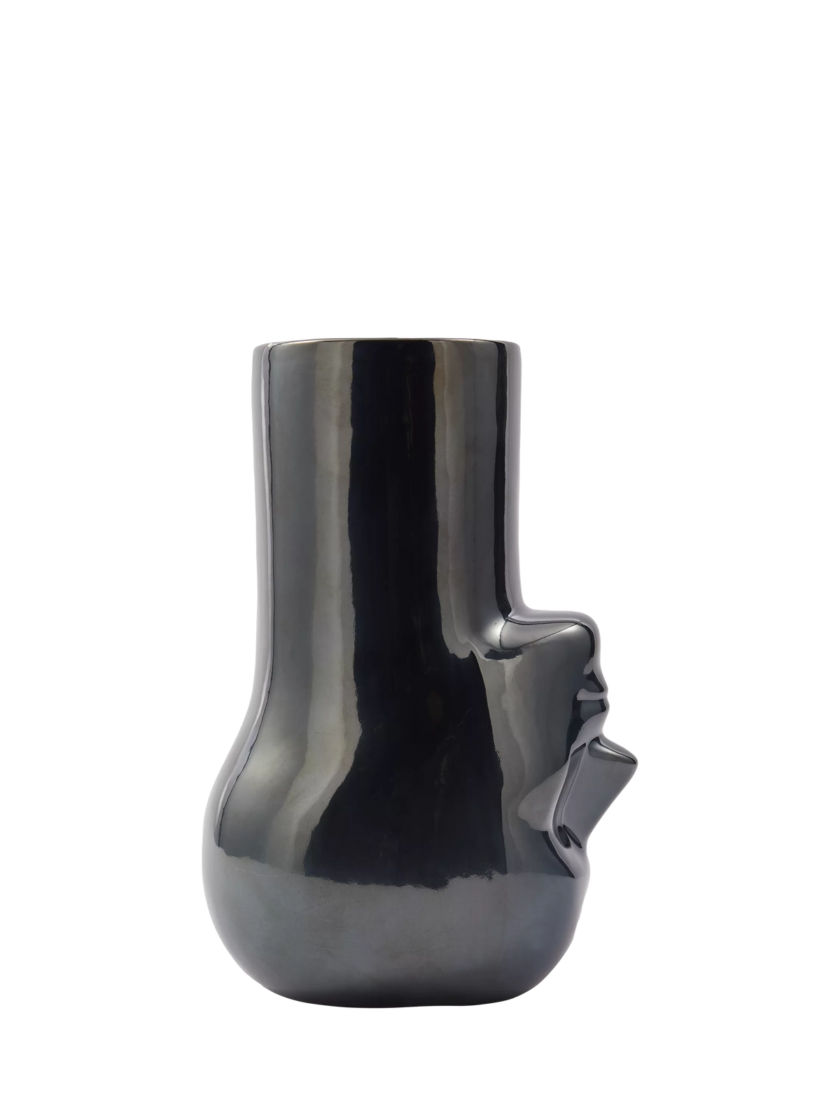 pols potten vase upside down head long neck metallic H32.5cm - British product