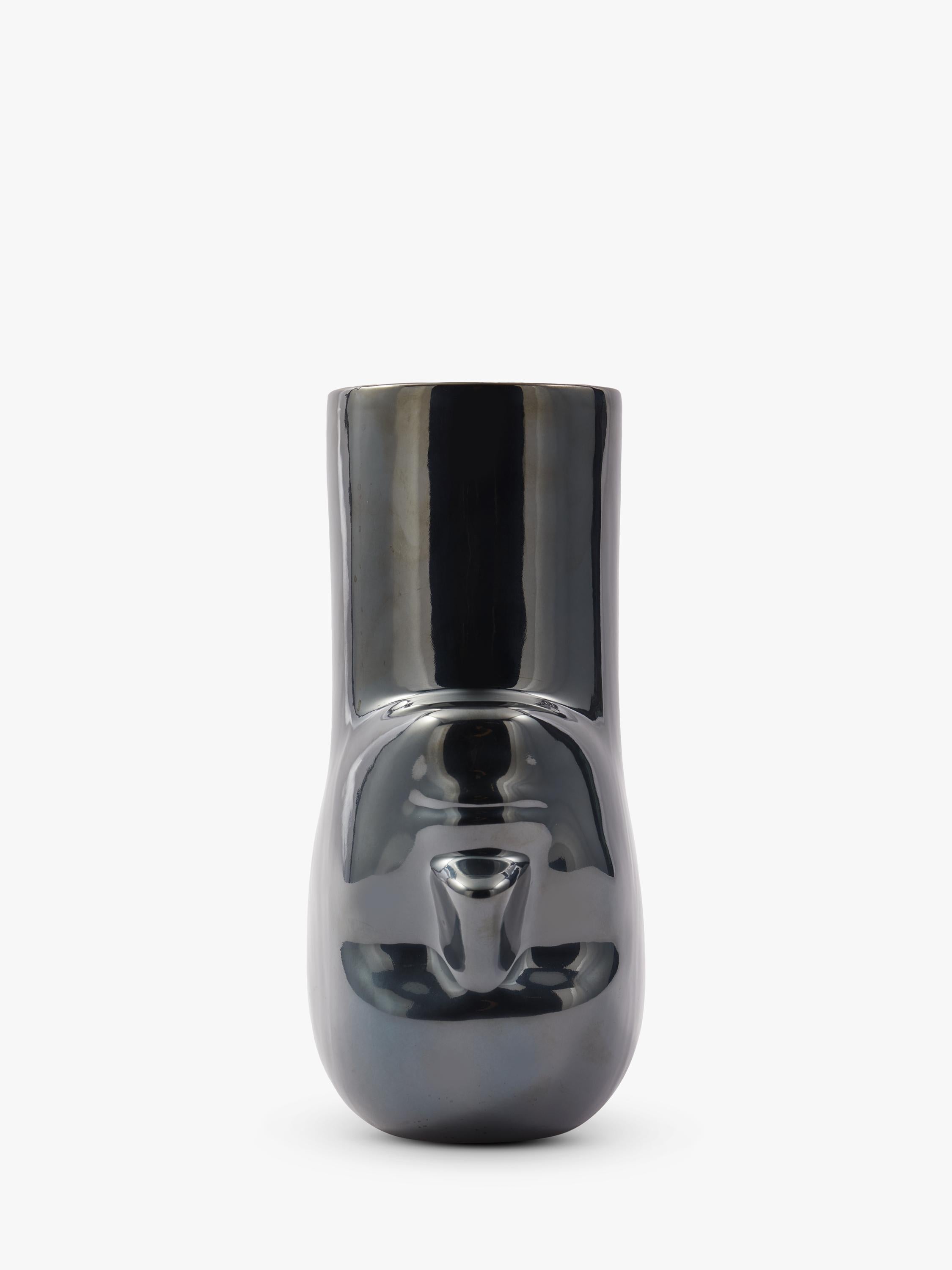 pols potten vase upside down head long neck metallic H32.5cm - British product