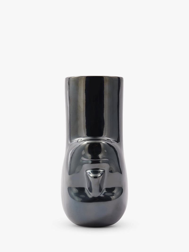 pols potten vase upside down head long neck metallic H32.5cm - British product