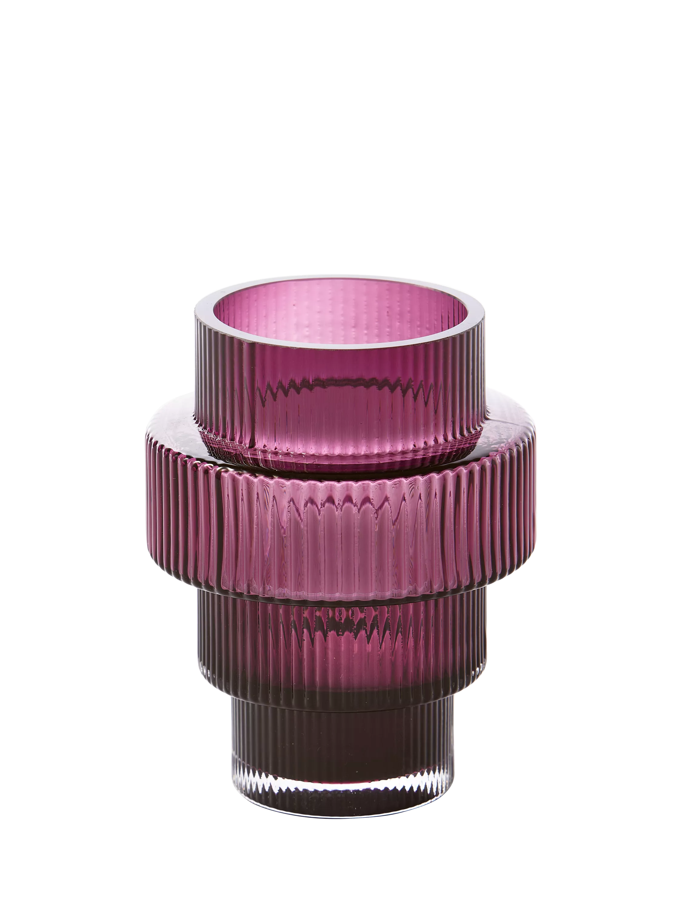 Pols Potten Glass Candle Holder Steps Purple - British product