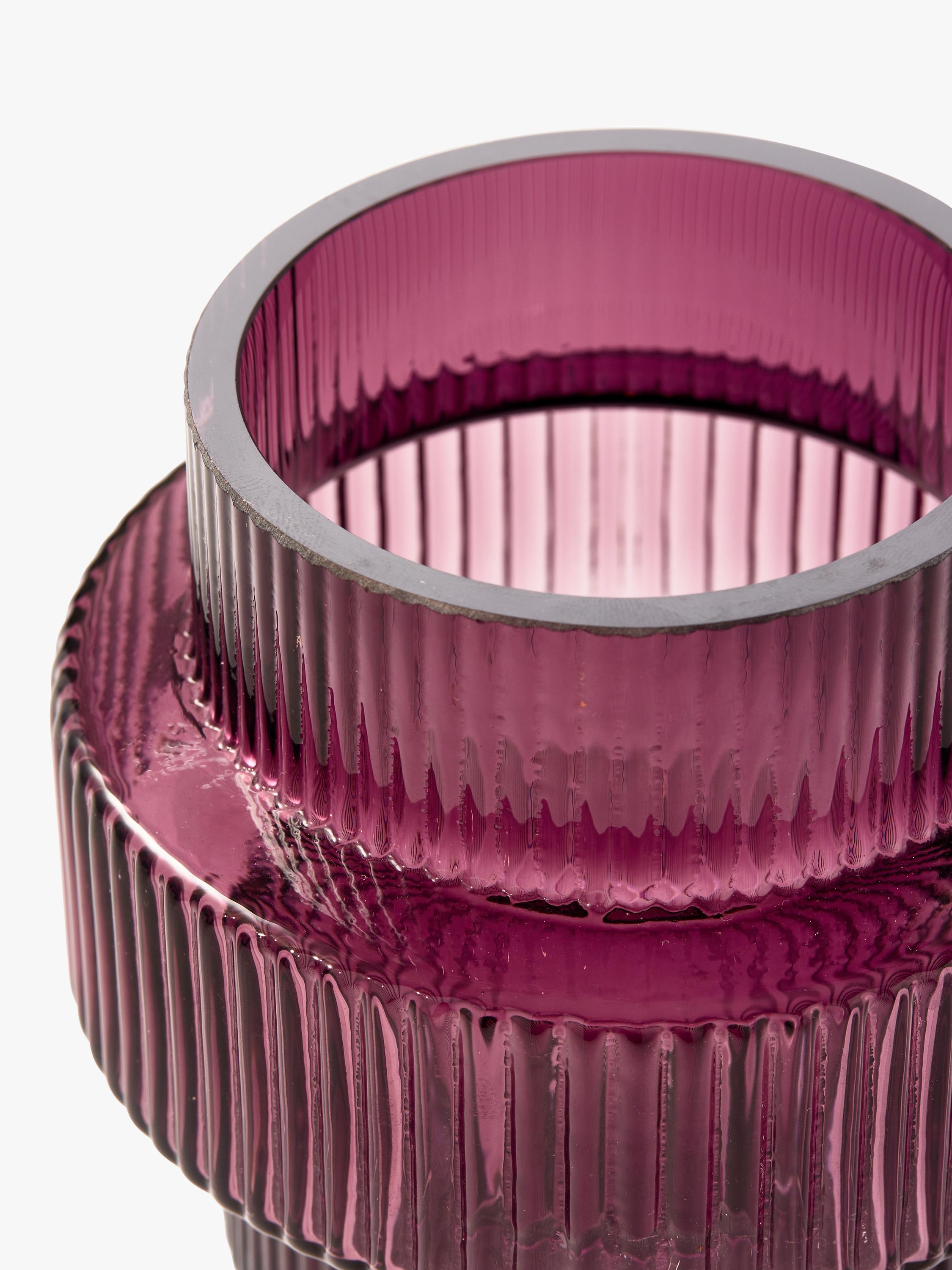 Pols Potten Glass Candle Holder Steps Purple - British product