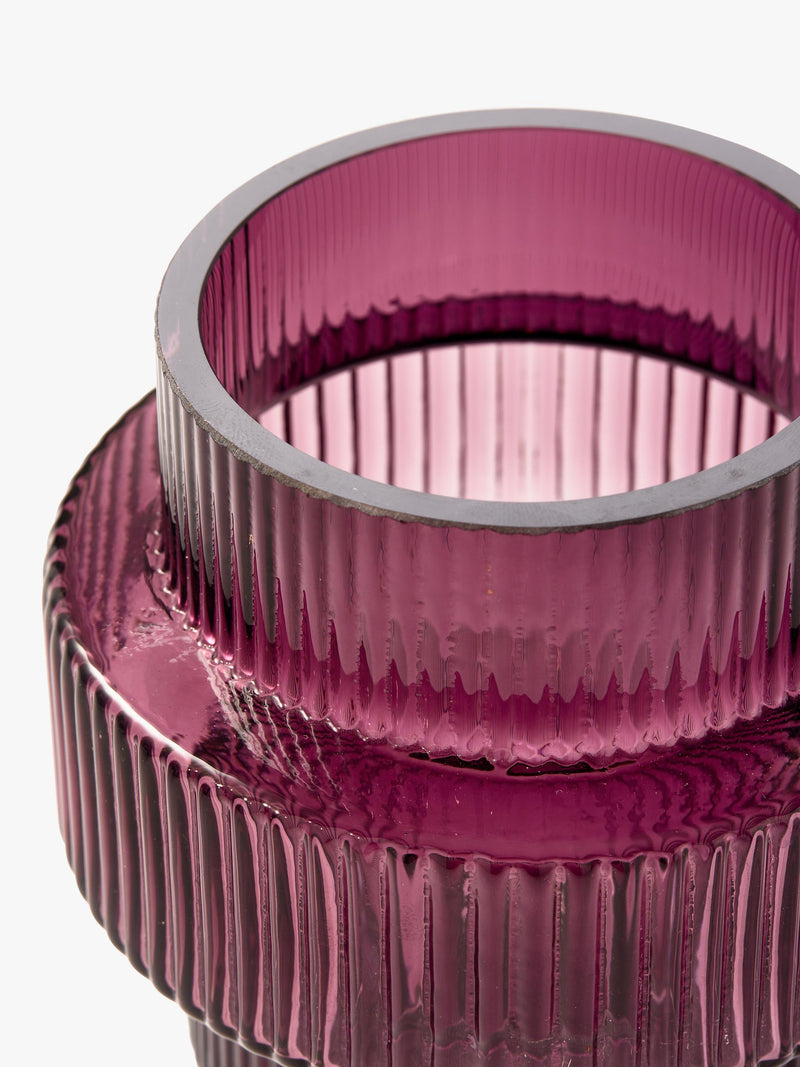 Pols Potten Glass Candle Holder Steps Purple - British product