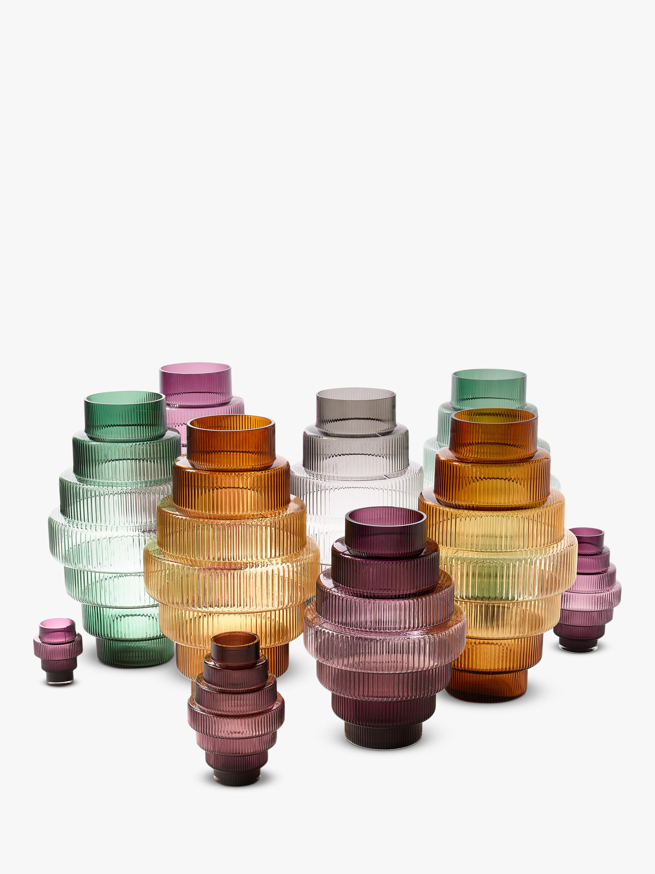 Pols Potten Glass Candle Holder Steps Purple - British product