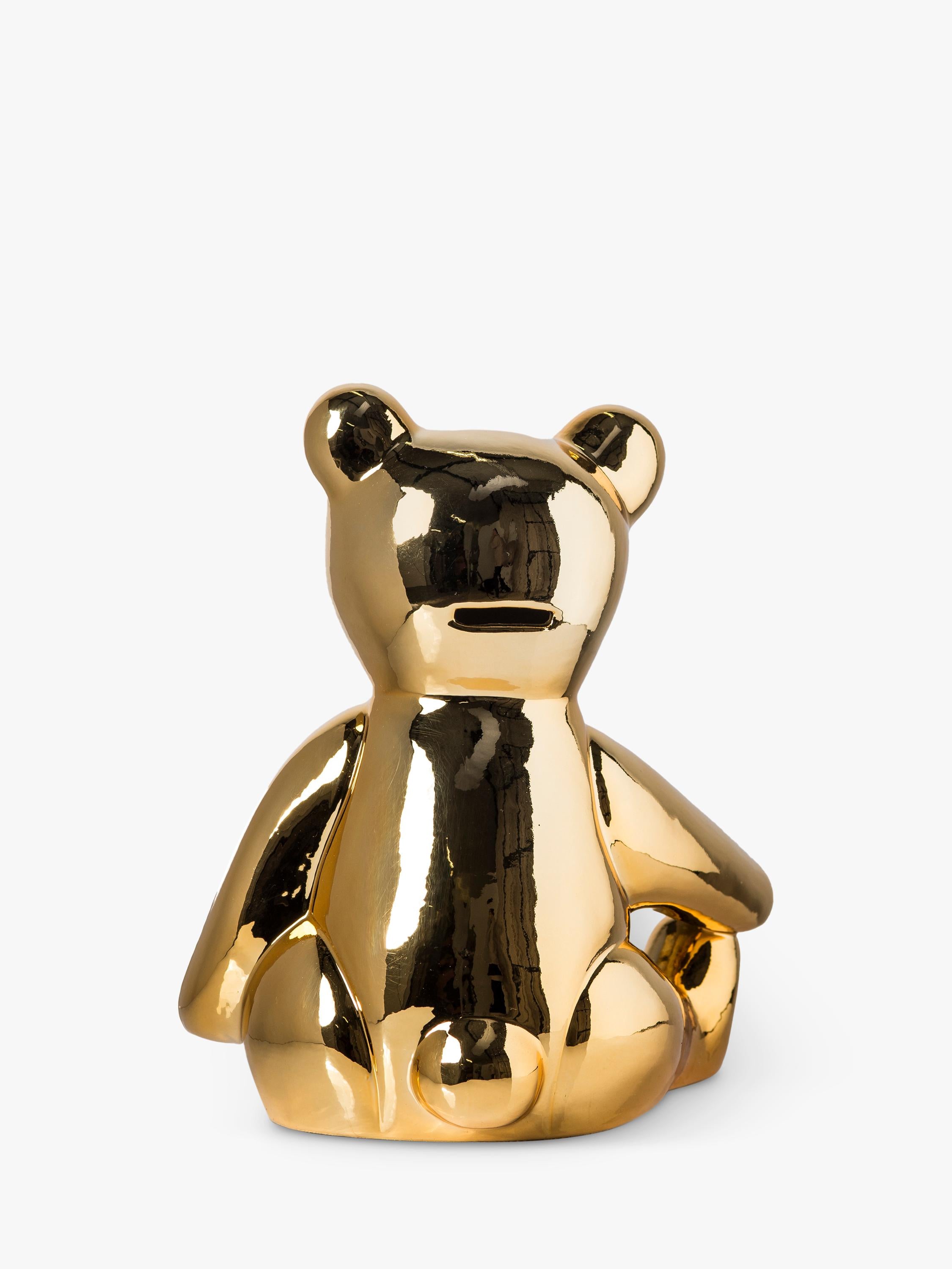 pols potten teddy moneybox gold, UK version
