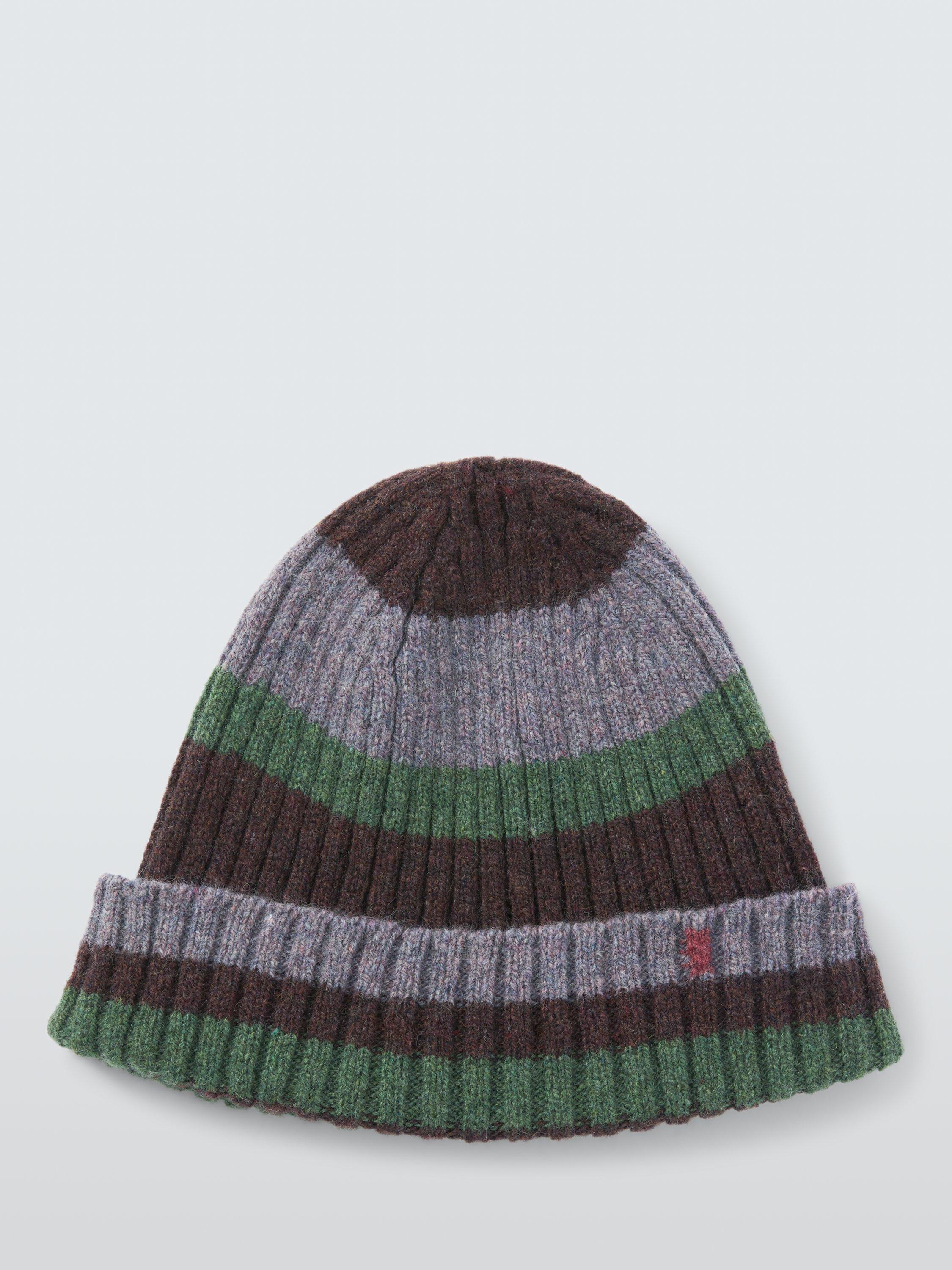 John Lewis striped recycled wool beanie - British product