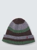 John Lewis striped recycled wool beanie - British product