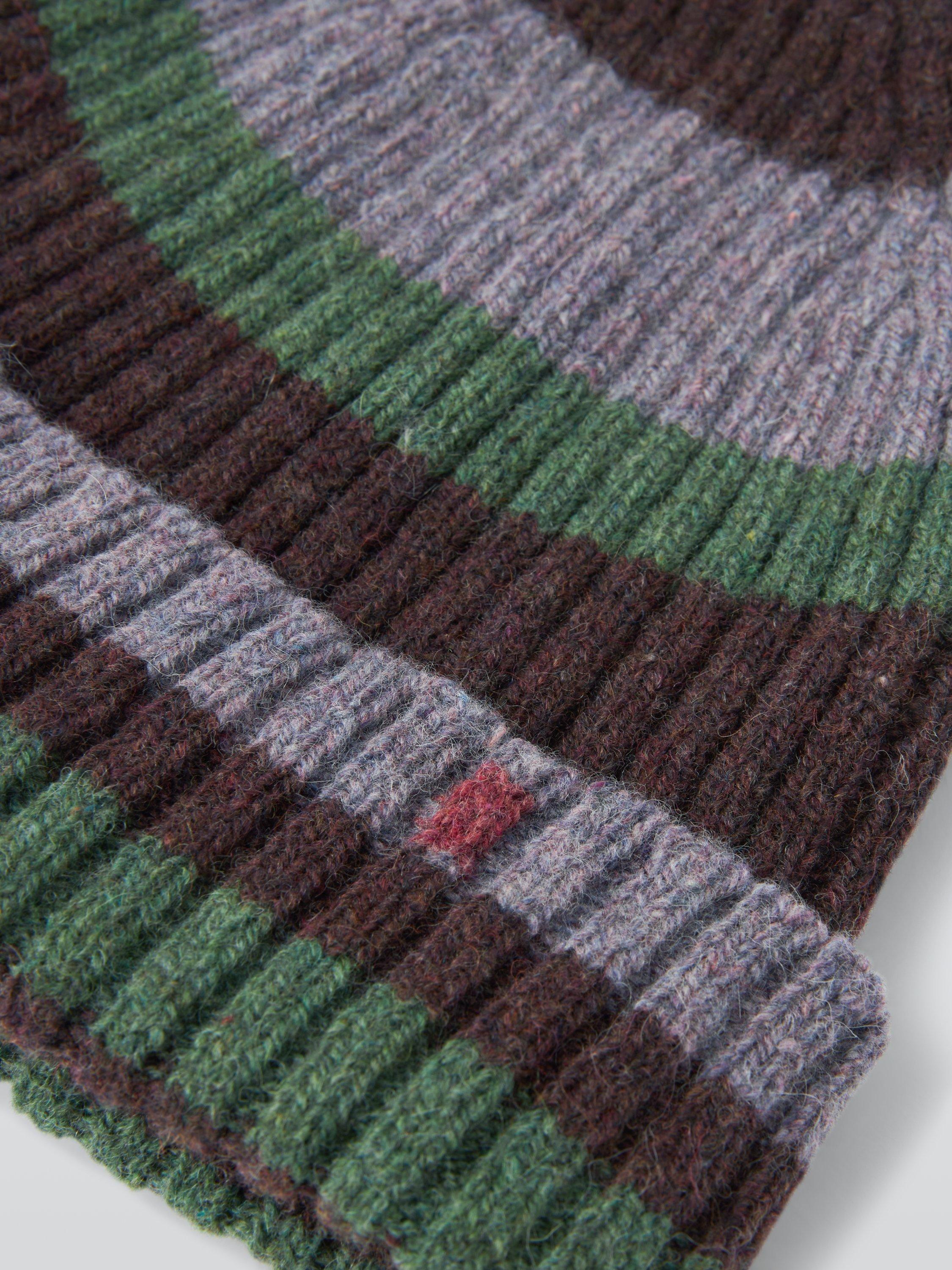John Lewis striped recycled wool beanie - British product