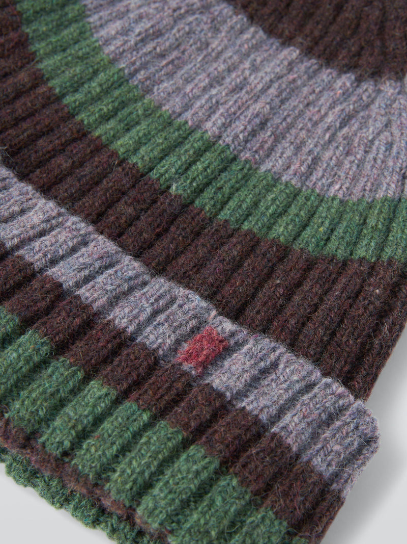 John Lewis striped recycled wool beanie - British product