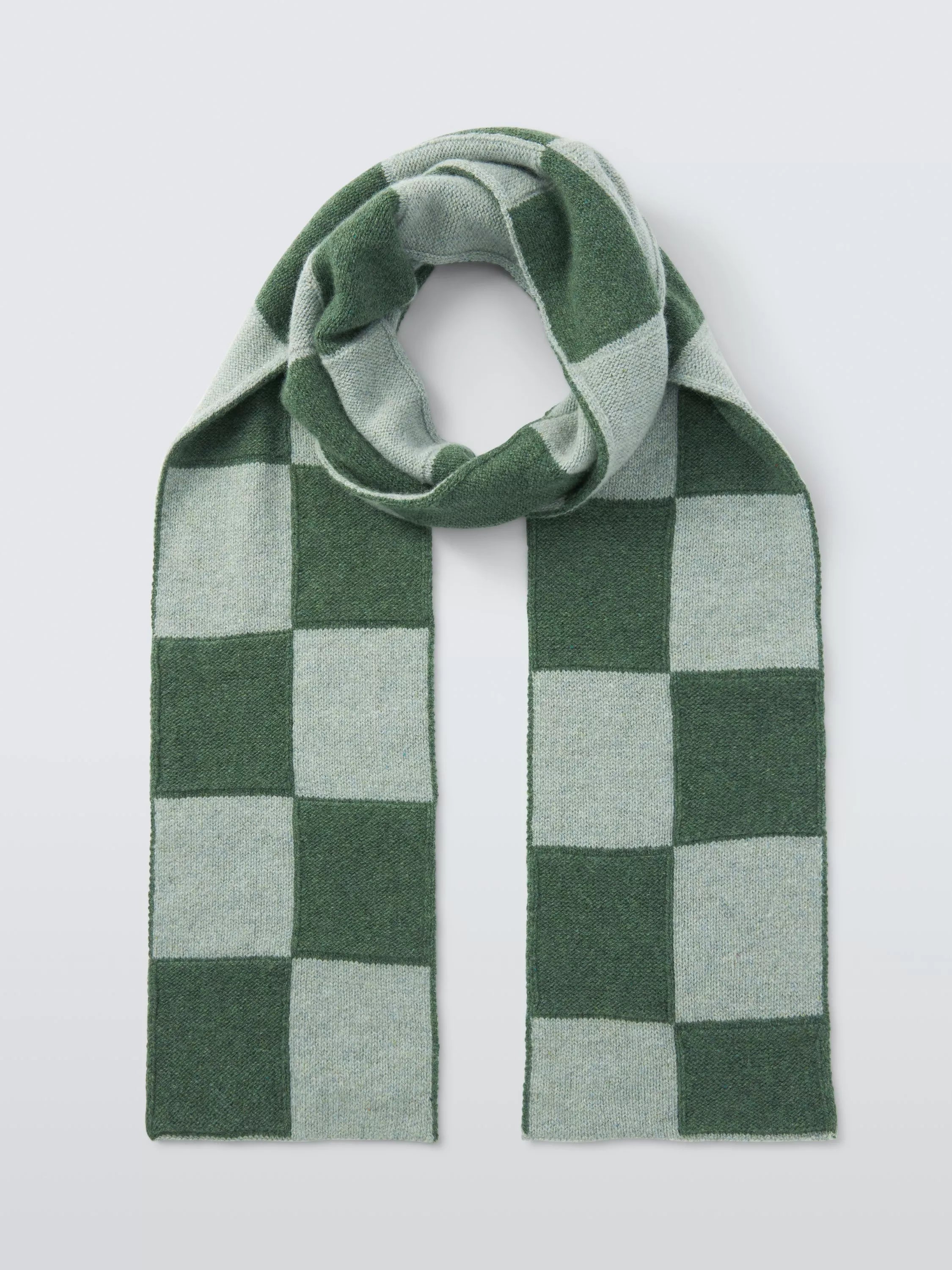 John Lewis recycled wool check scarf (British brand)