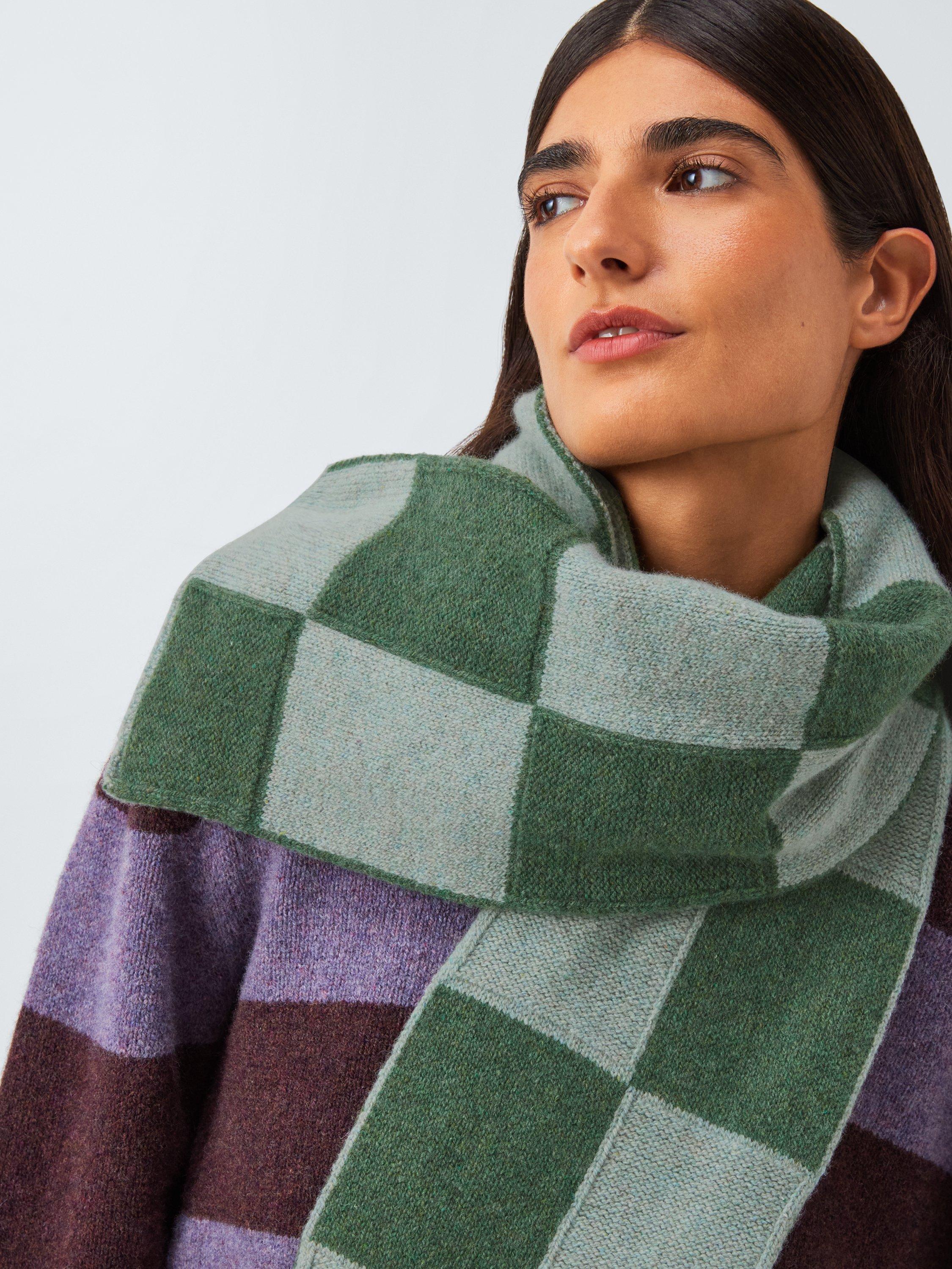 John Lewis recycled wool check scarf (British brand)