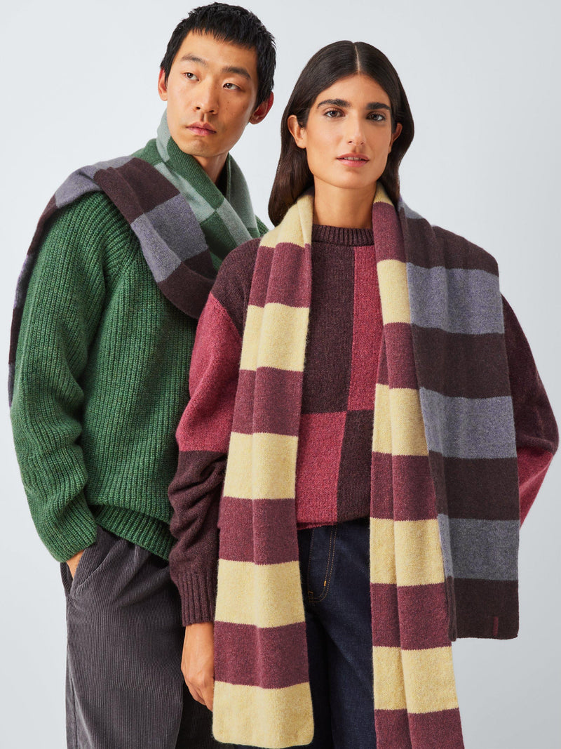 John Lewis recycled wool striped scarf (British brand)