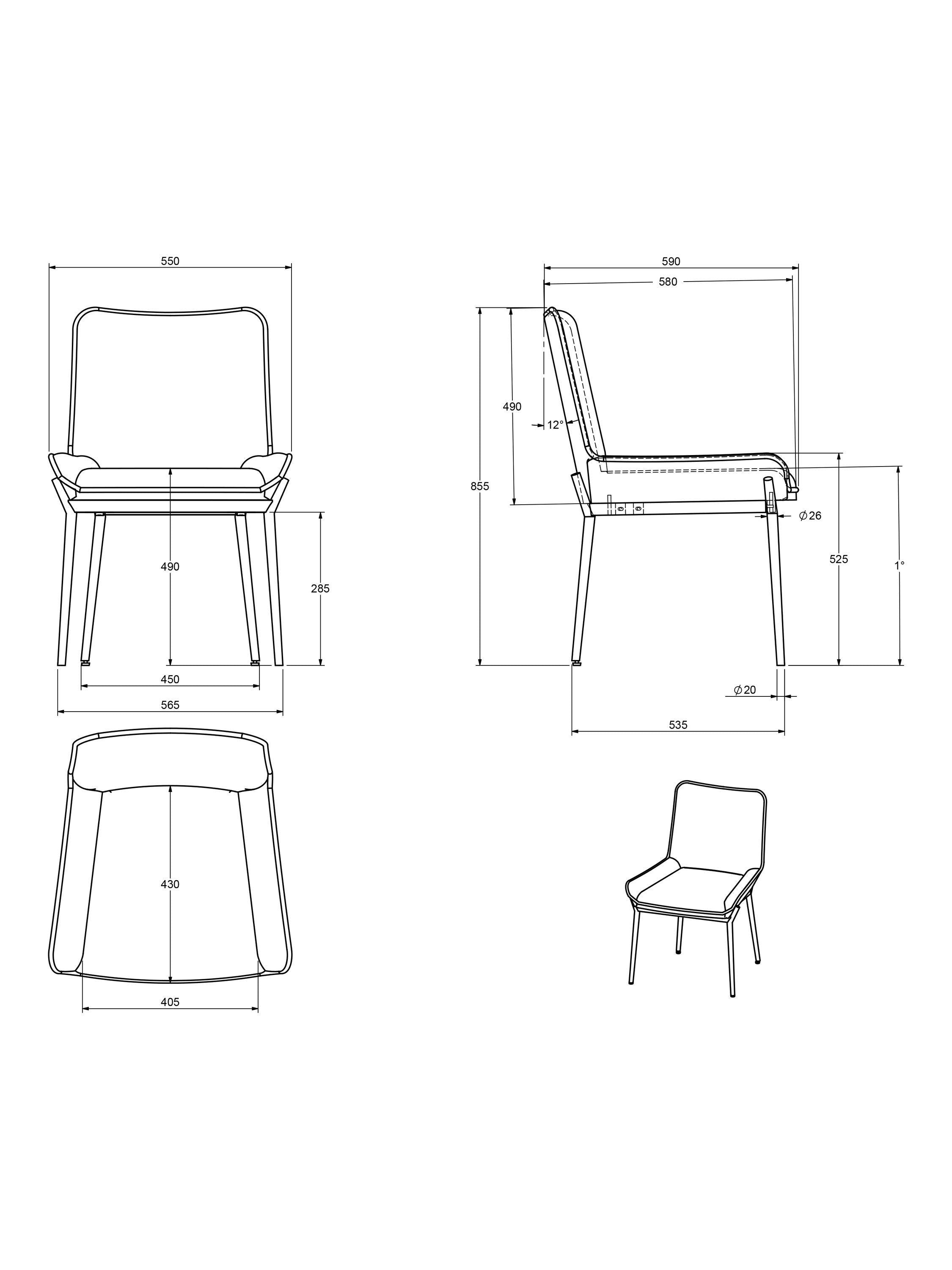 John Lewis Calgary dining side chair set of 2 - British product