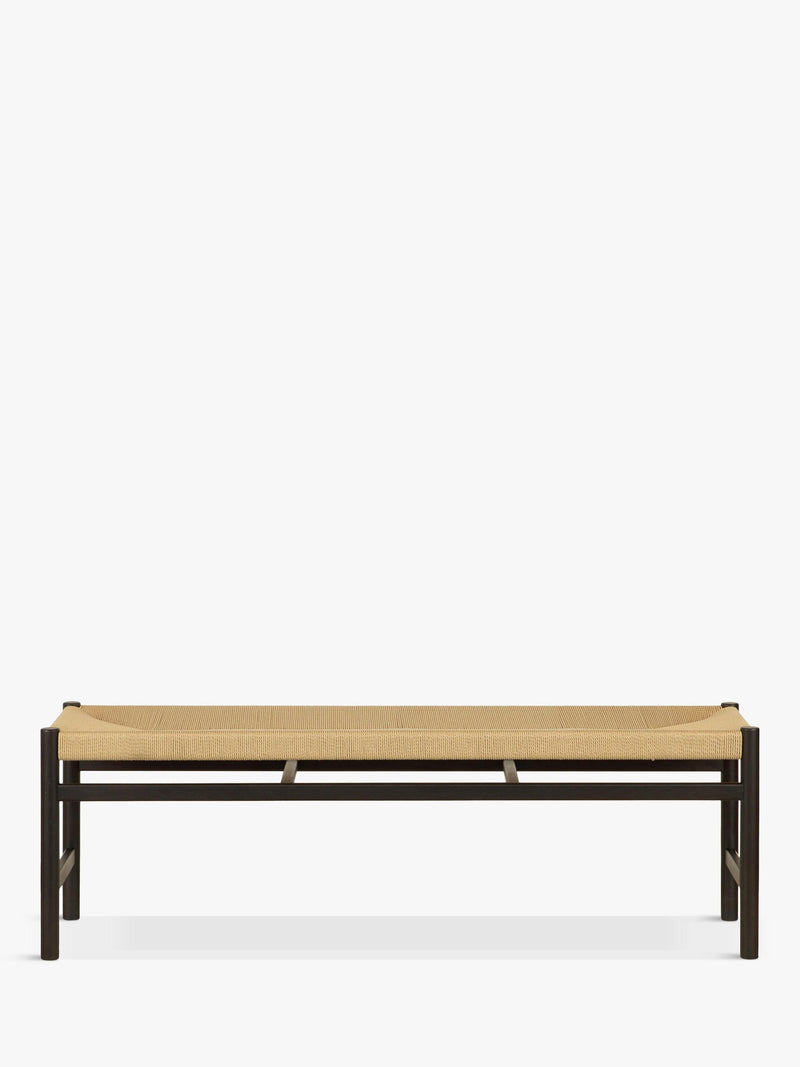 John Lewis Reed dining bench oak paper cord seat, imported from the UK