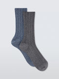 John Lewis sparkle socks pack of 2 blue/multi, UK version