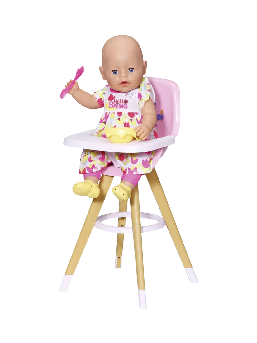 Baby Born doll highchair modern pink seat fits 43cm dolls, UK version