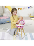 Baby Born doll highchair modern pink seat fits 43cm dolls, UK version