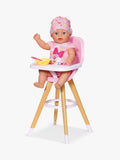 Baby Born doll highchair modern pink seat fits 43cm dolls, UK version