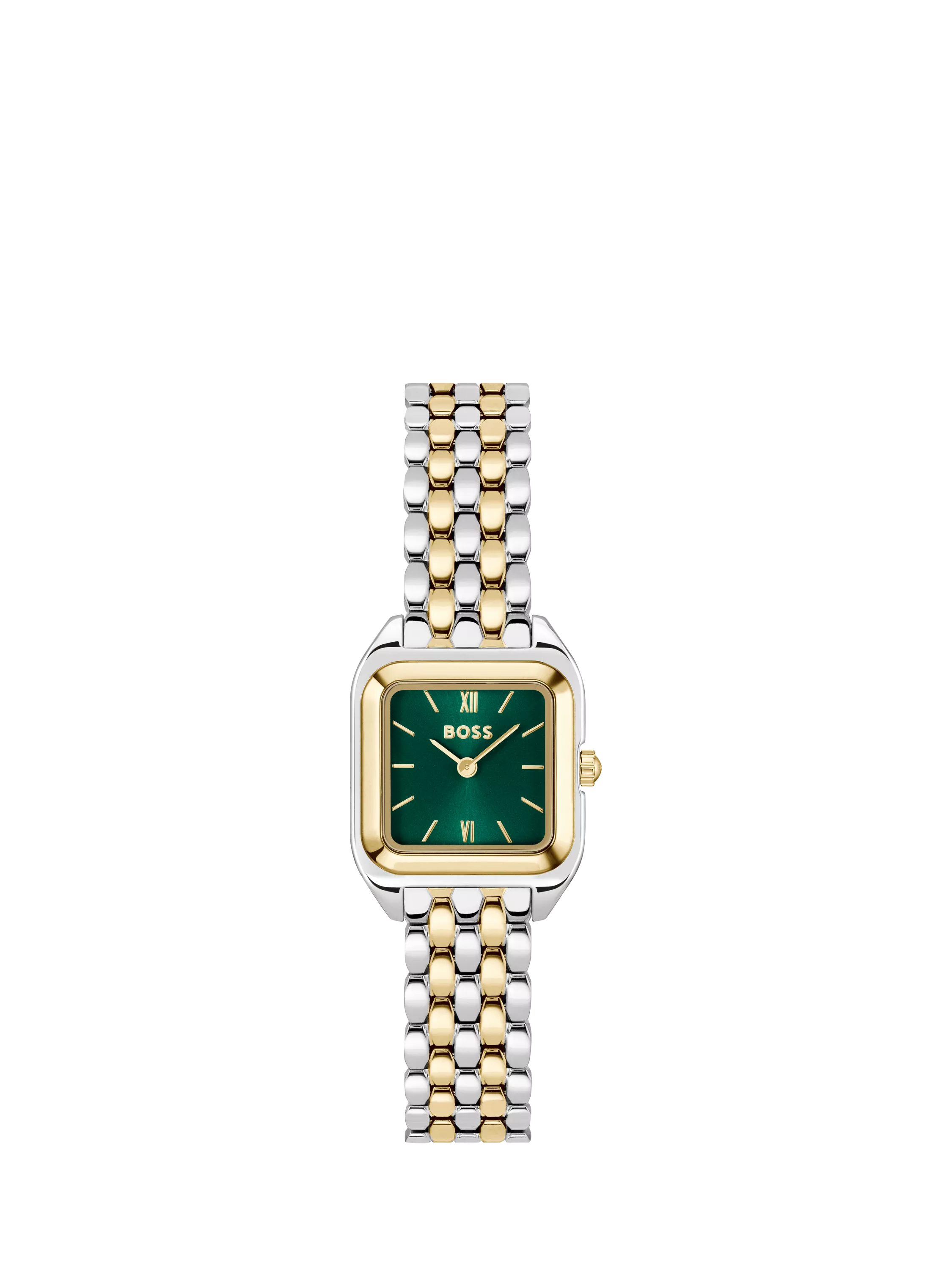 HUGO BOSS Mae Petite green dial bi-colour watch - British product