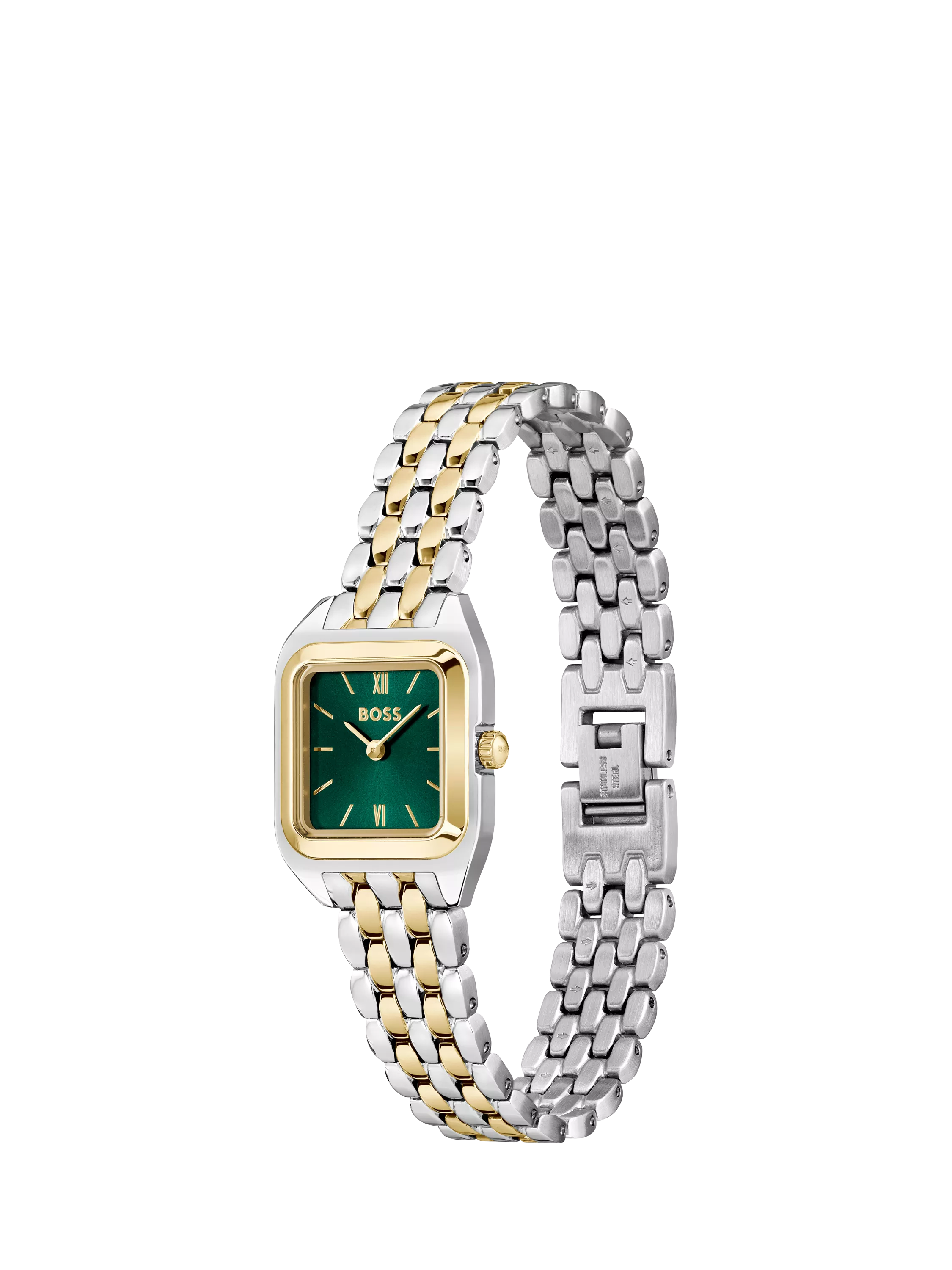 HUGO BOSS Mae Petite green dial bi-colour watch - British product
