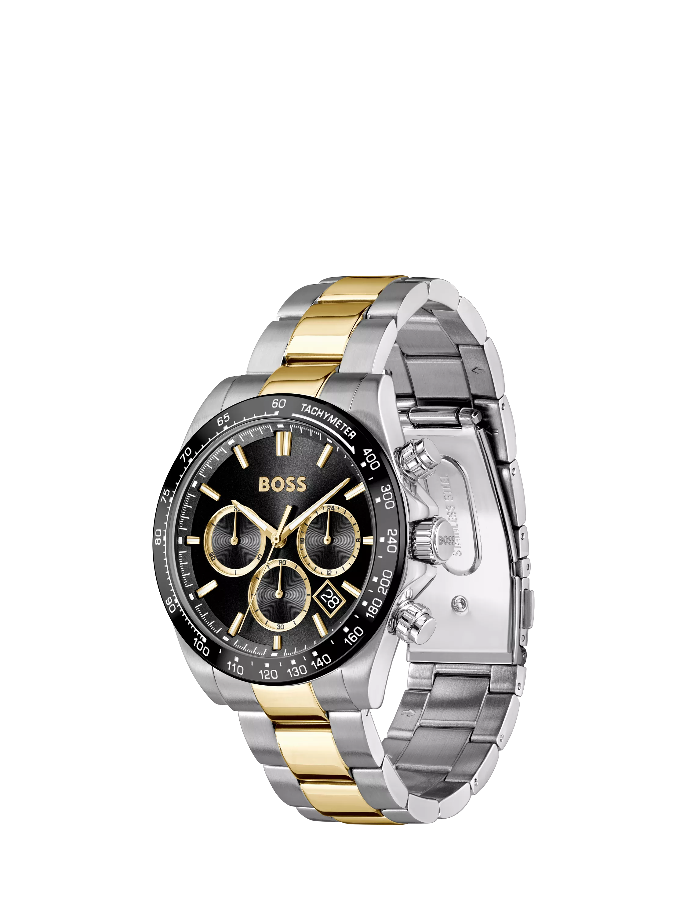 HUGO BOSS Here chronograph watch bi-colour bracelet, imported from the UK