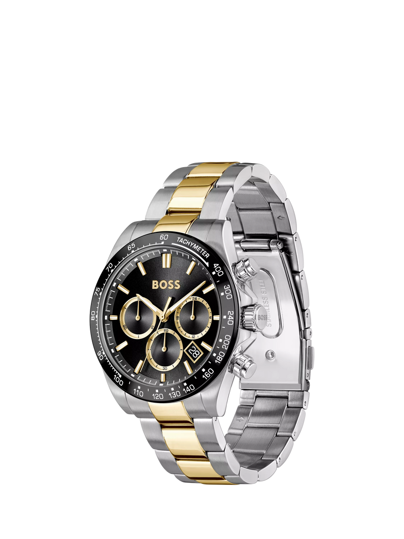 HUGO BOSS Here chronograph watch bi-colour bracelet, imported from the UK