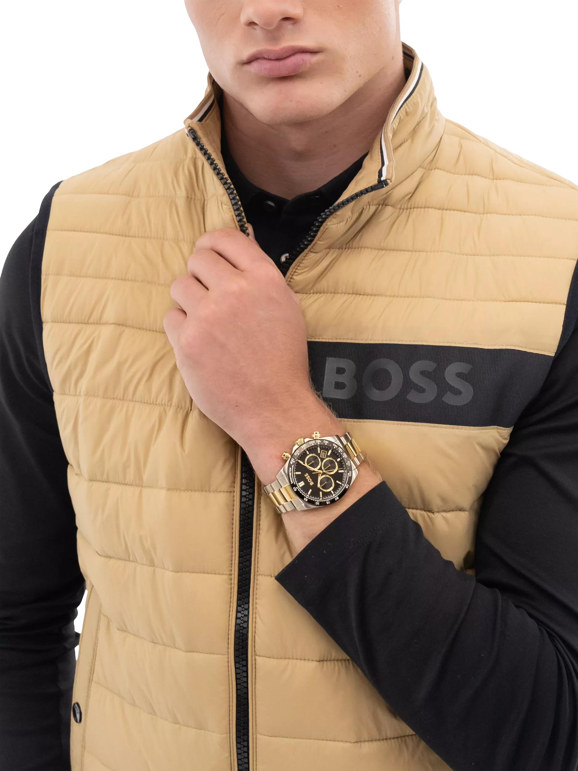 HUGO BOSS Here chronograph watch bi-colour bracelet, imported from the UK