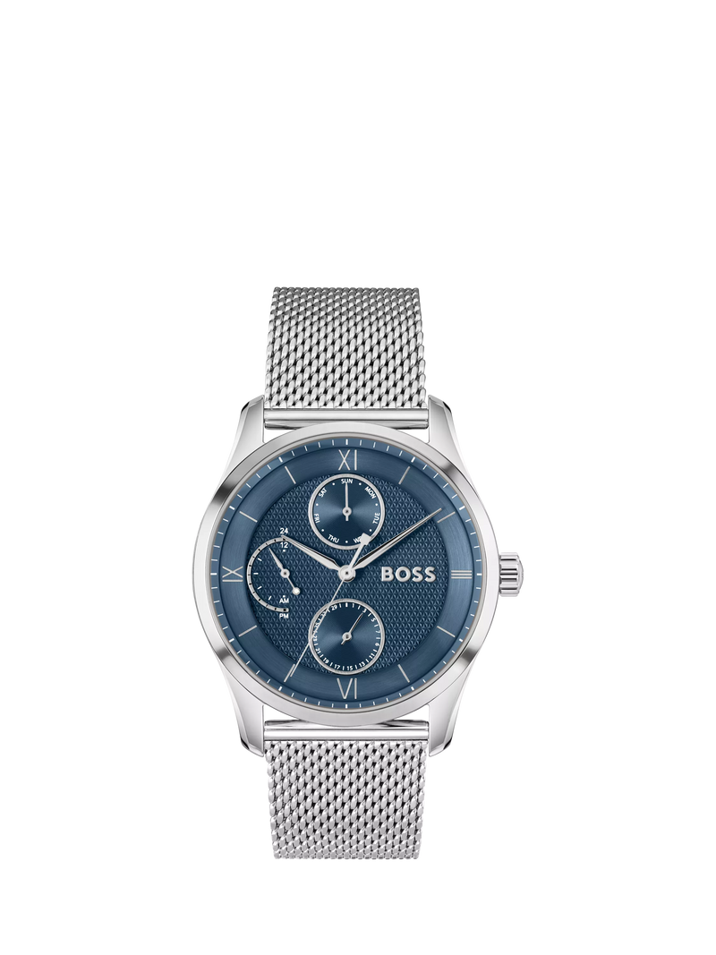 Hugo Boss men's Principle Master mesh strap watch blue dial, UK version